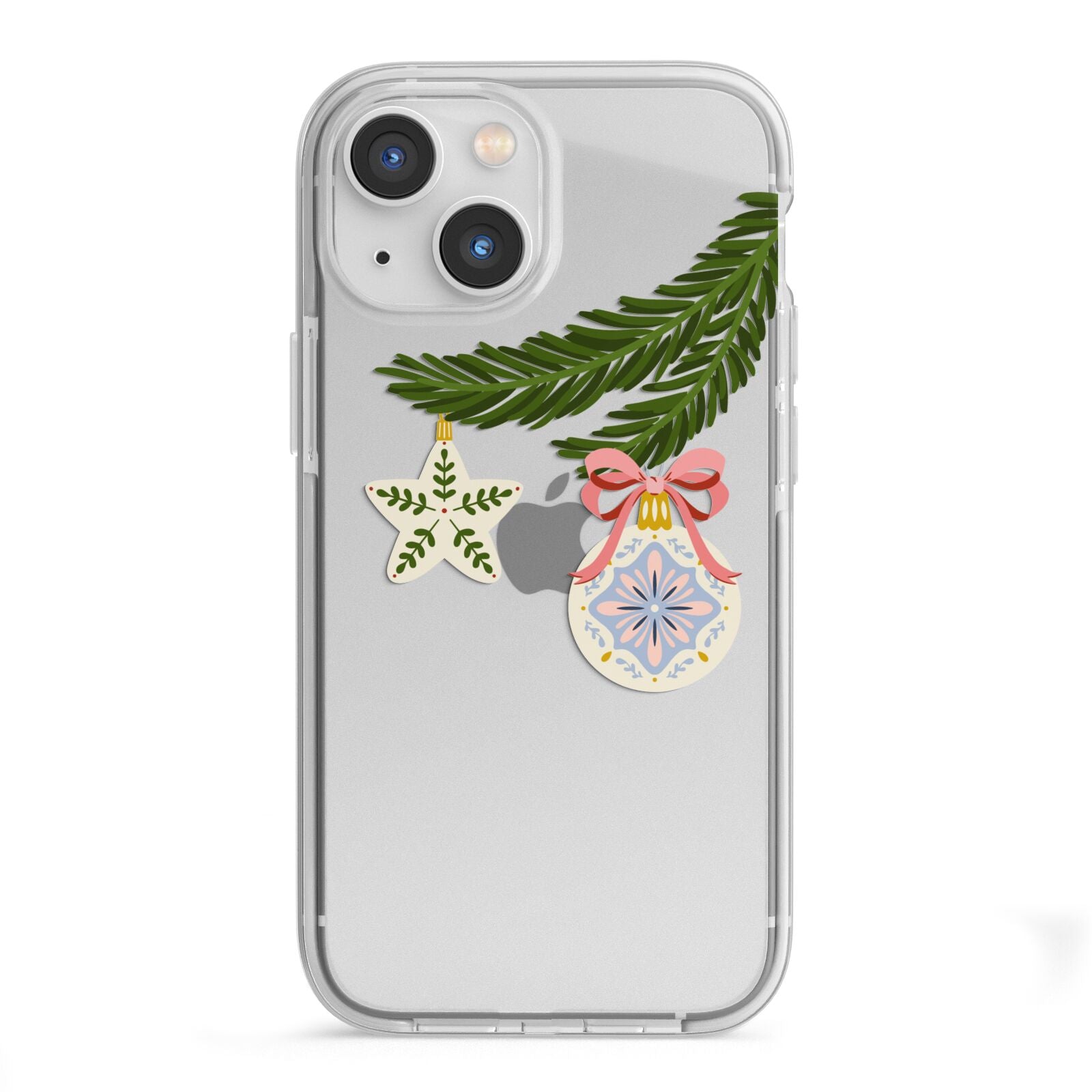 Christmas Tree Branch iPhone 13 Mini TPU Impact Case with White Edges