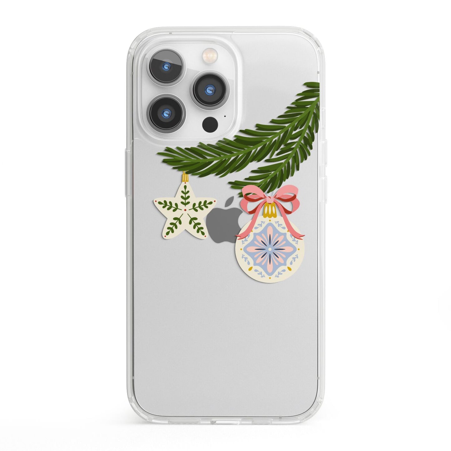 Christmas Tree Branch iPhone 13 Pro Clear Bumper Case