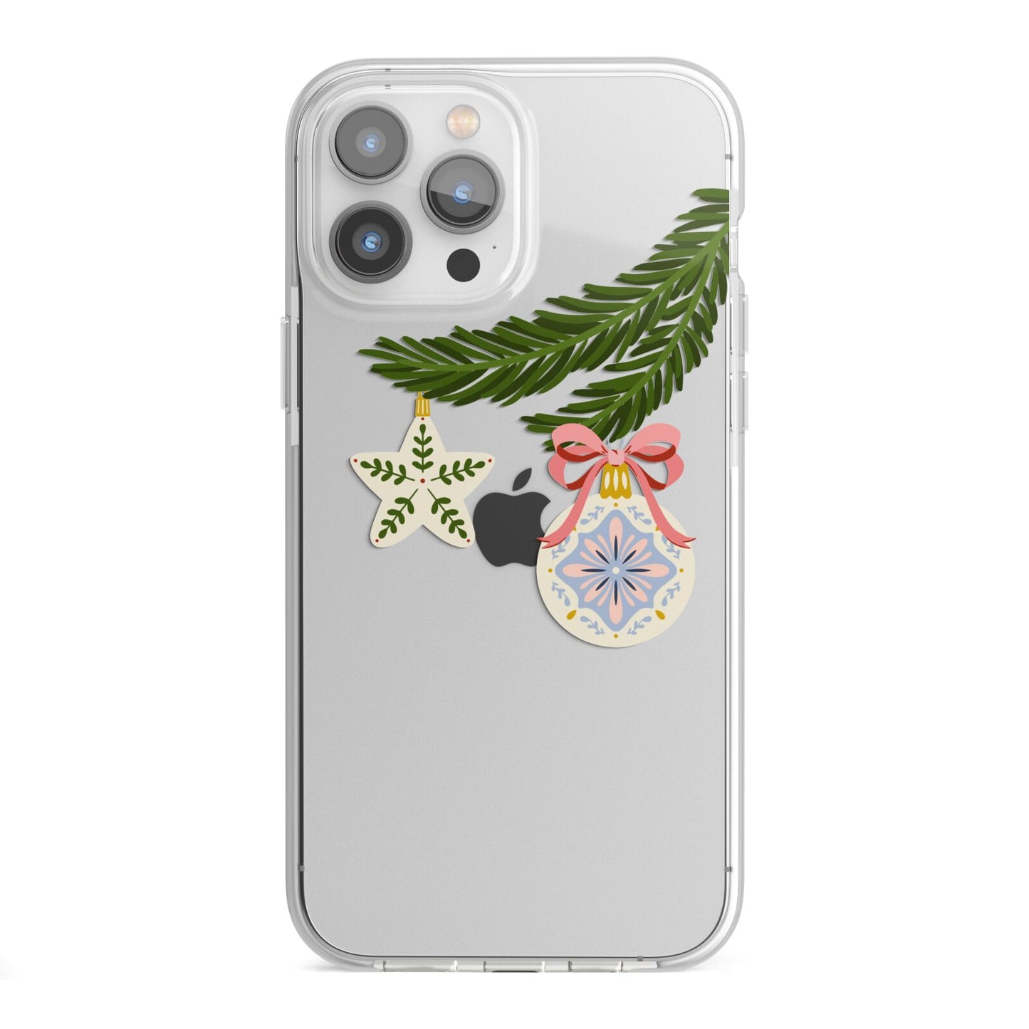 Christmas Tree Branch iPhone 13 Pro Max TPU Impact Case with White Edges