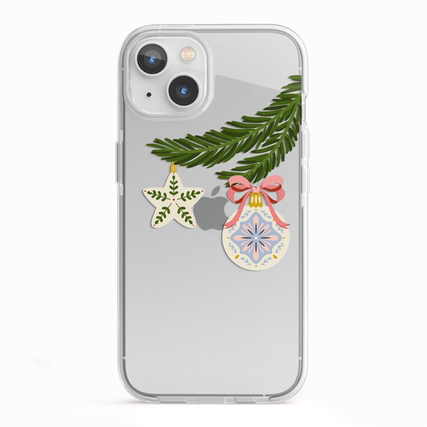 Christmas Tree Branch iPhone 13 TPU Impact Case with White Edges