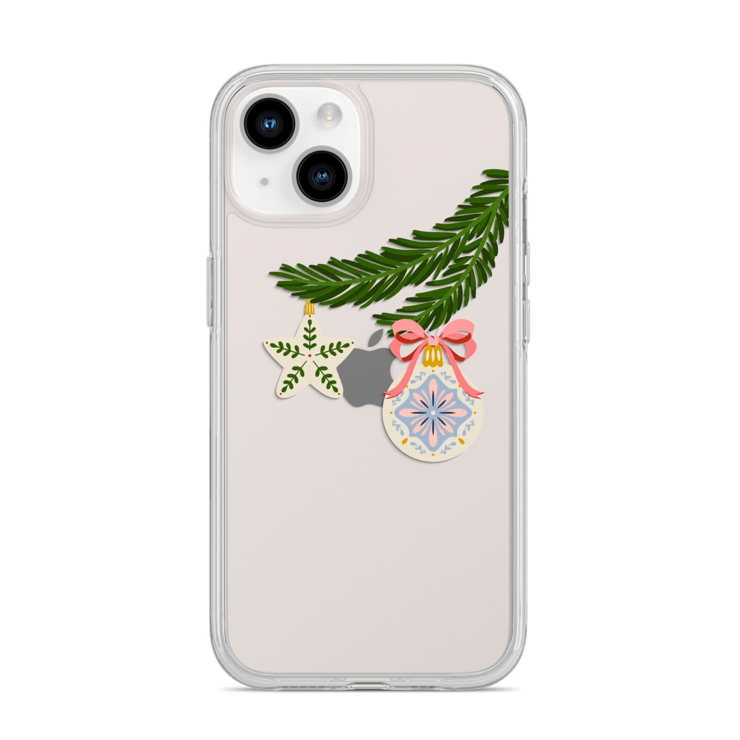 Christmas Tree Branch iPhone 14 Clear Tough Case Starlight