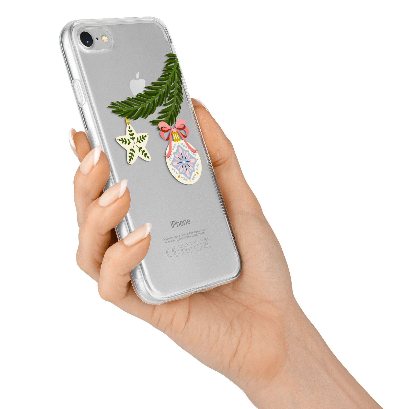 Christmas Tree Branch iPhone 7 Bumper Case on Silver iPhone Alternative Image