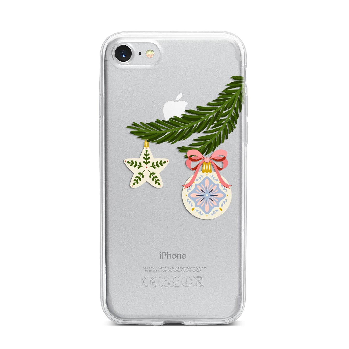 Christmas Tree Branch iPhone 7 Bumper Case on Silver iPhone