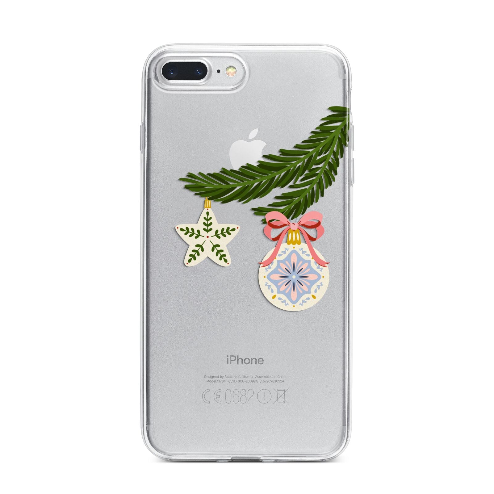 Christmas Tree Branch iPhone 7 Plus Bumper Case on Silver iPhone