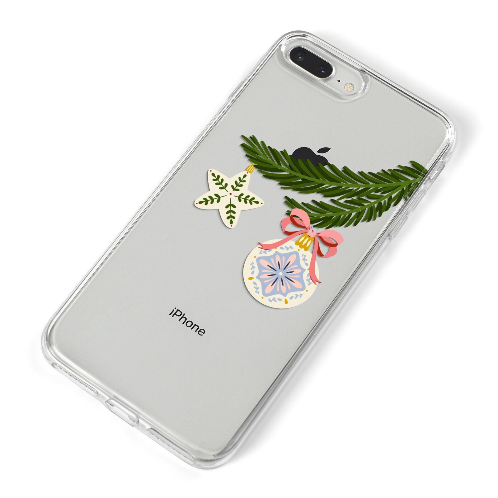 Christmas Tree Branch iPhone 8 Plus Bumper Case on Silver iPhone Alternative Image