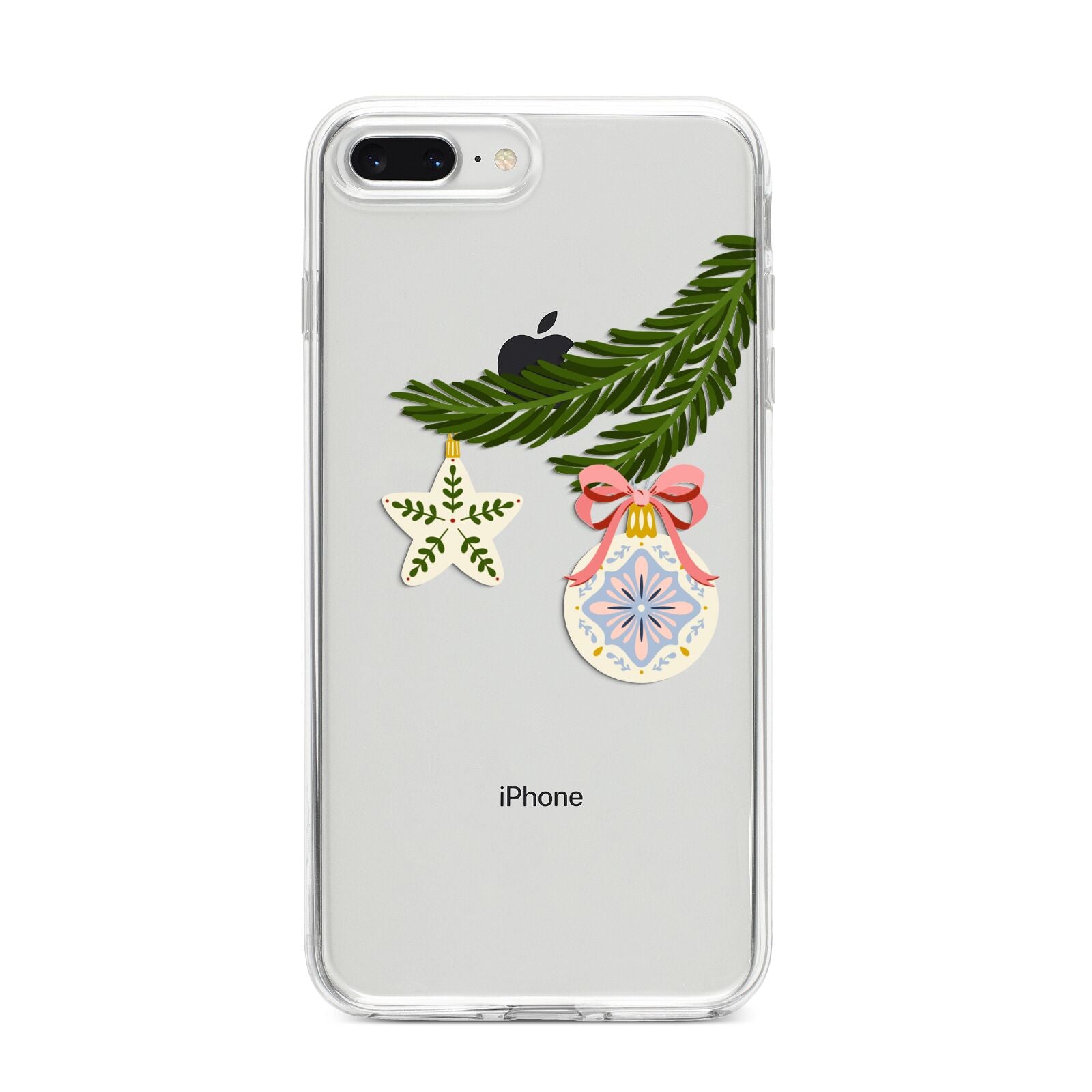 Christmas Tree Branch iPhone 8 Plus Bumper Case on Silver iPhone