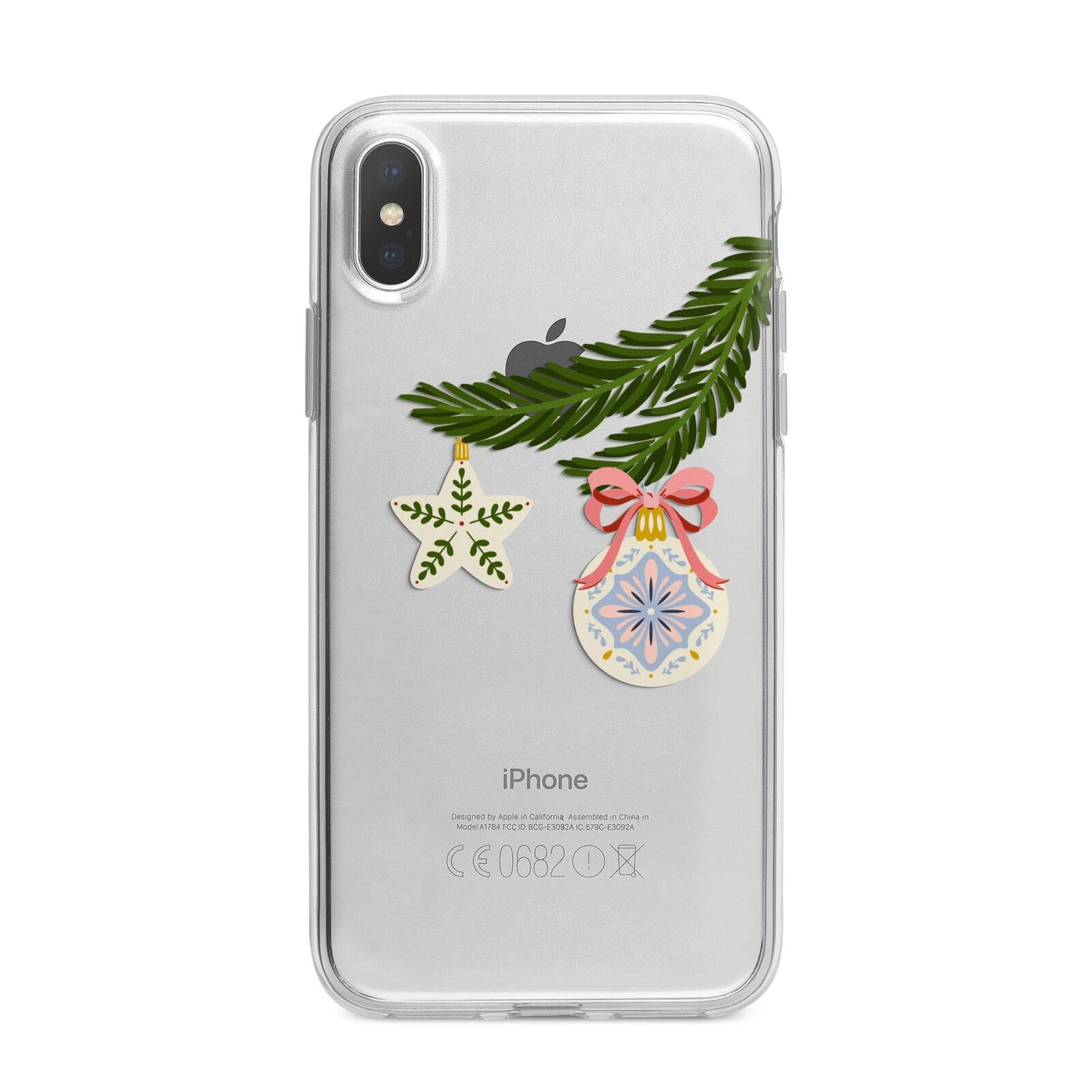 Christmas Tree Branch iPhone X Bumper Case on Silver iPhone Alternative Image 1