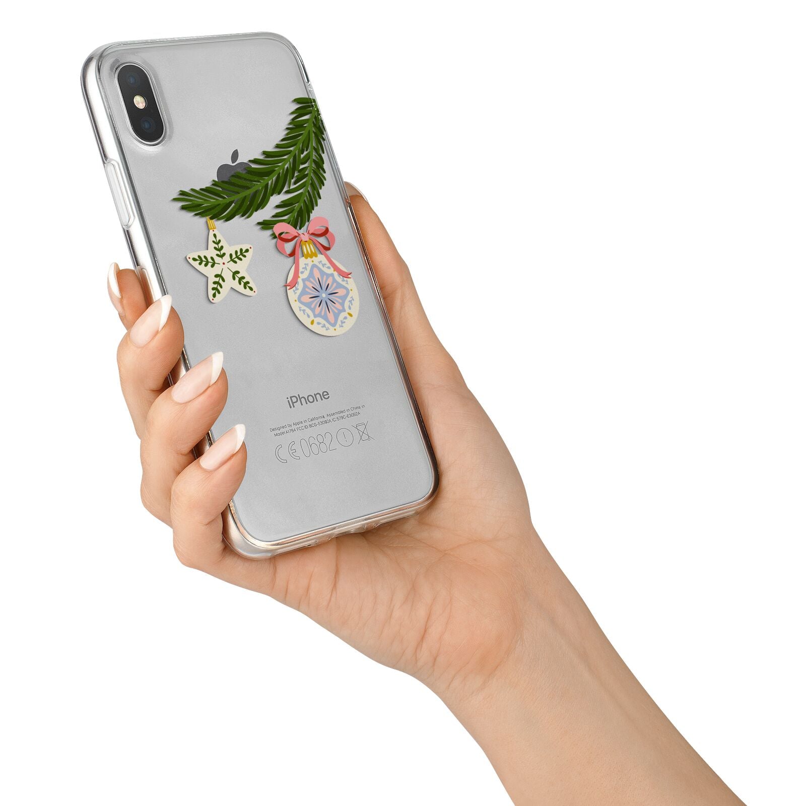 Christmas Tree Branch iPhone X Bumper Case on Silver iPhone Alternative Image 2