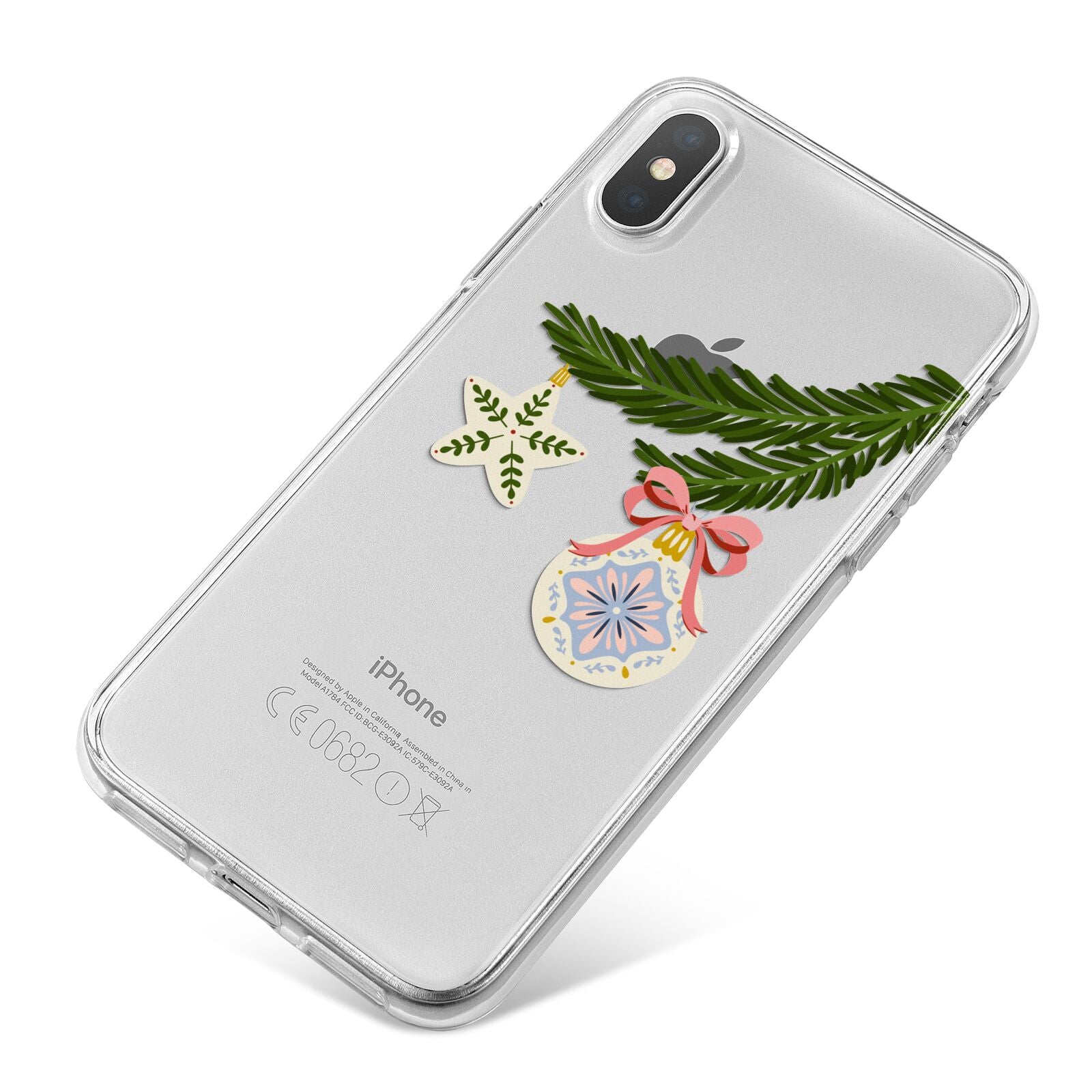 Christmas Tree Branch iPhone X Bumper Case on Silver iPhone