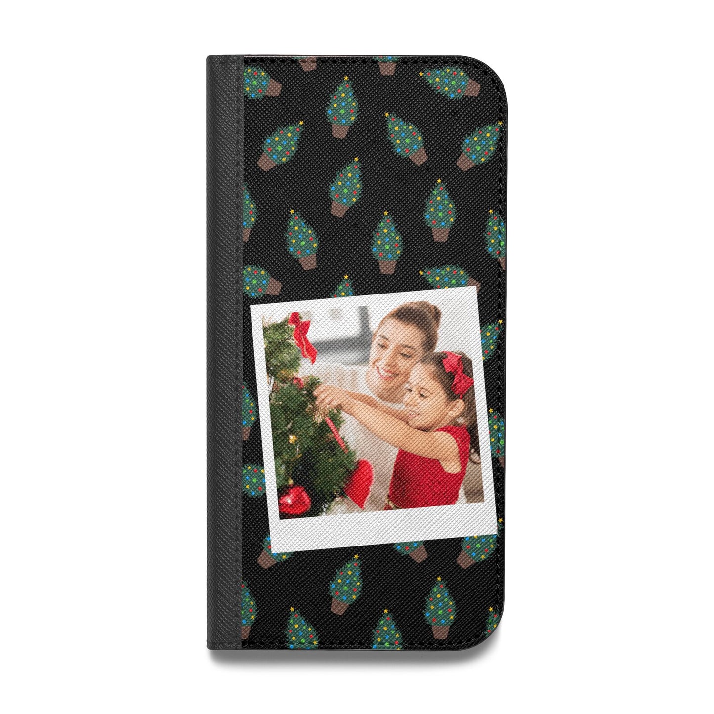 Christmas Tree Polaroid Photo Vegan Leather Flip Samsung Case