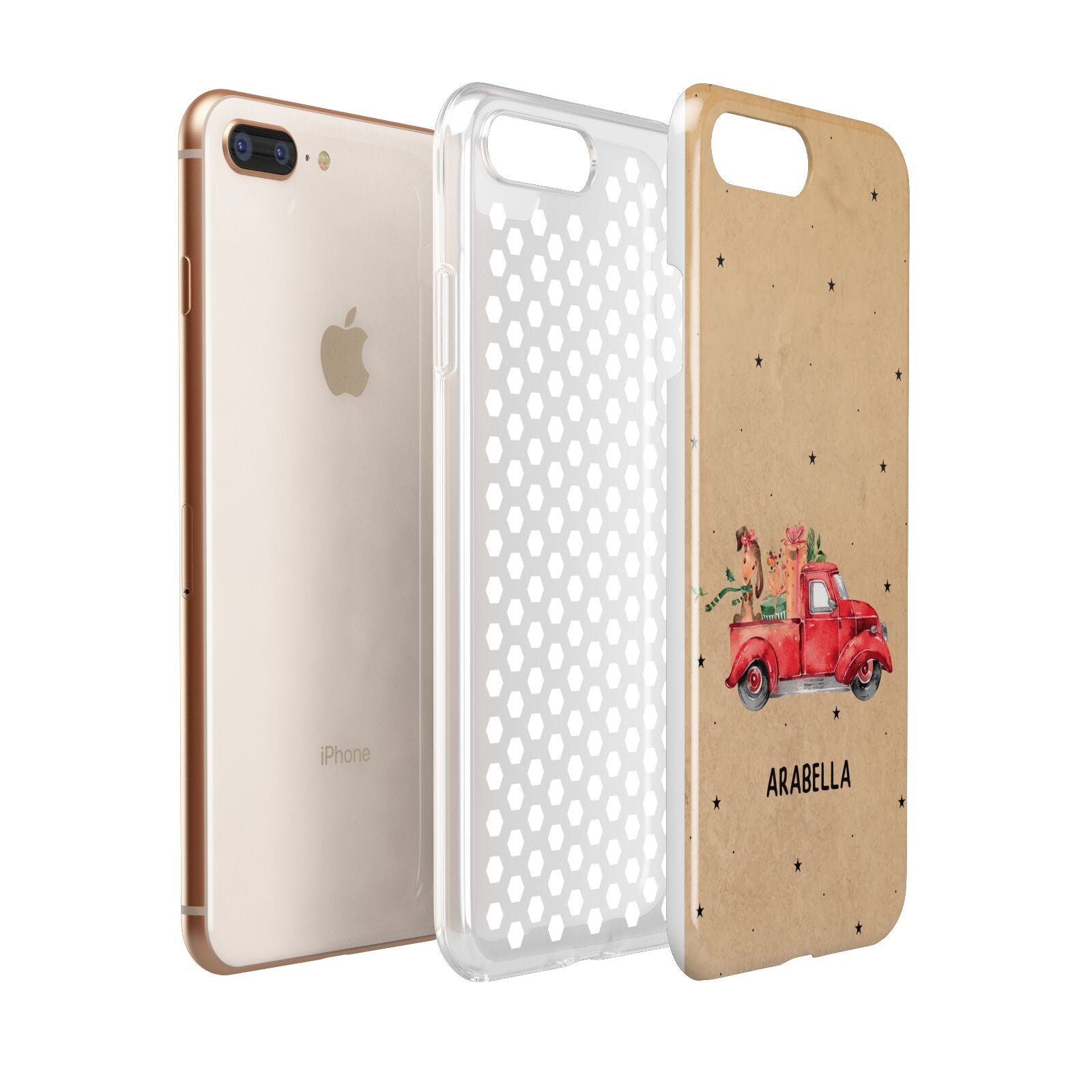 Christmas Truck Personalised Apple iPhone 7 8 Plus 3D Tough Case Expanded View