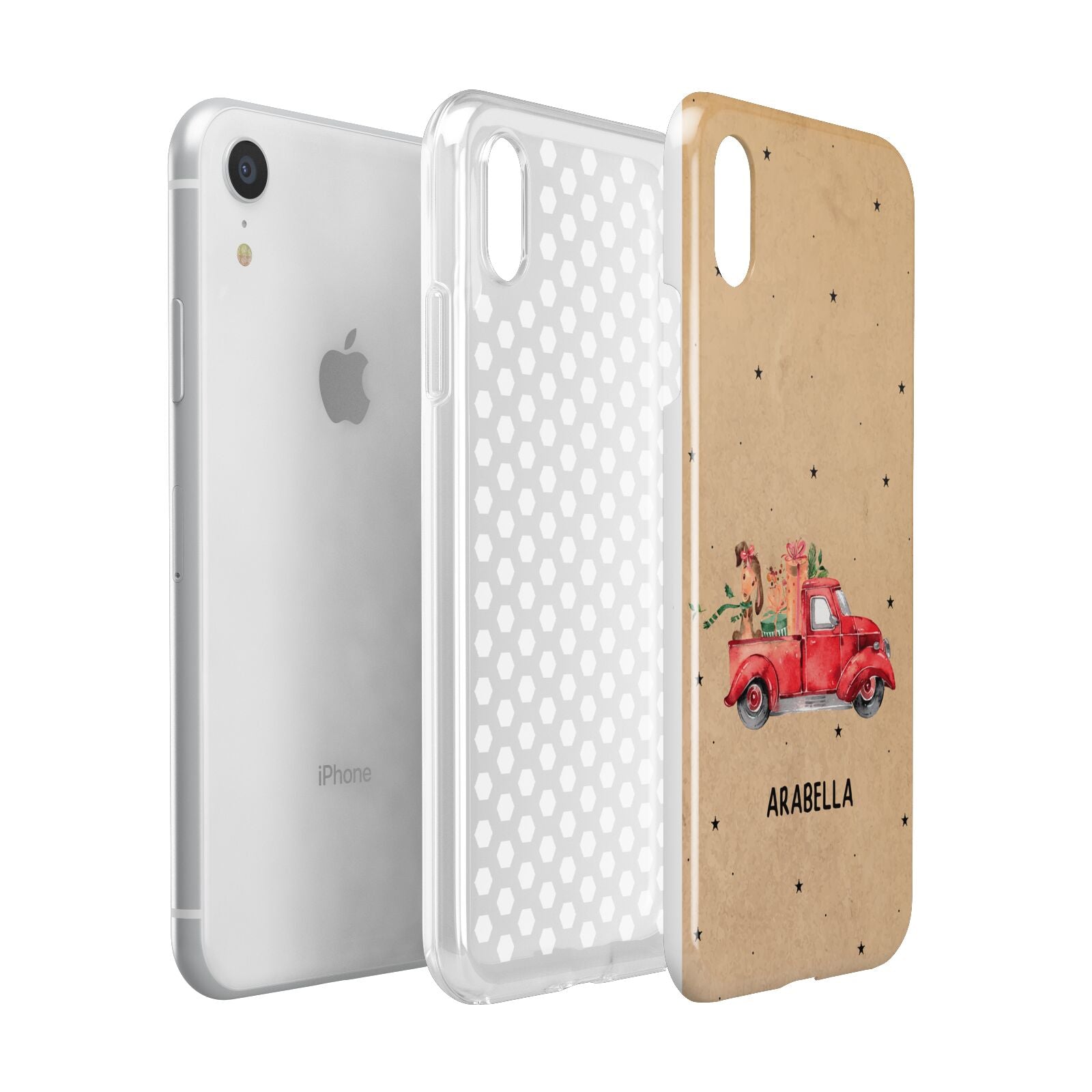 Christmas Truck Personalised Apple iPhone XR White 3D Tough Case Expanded view