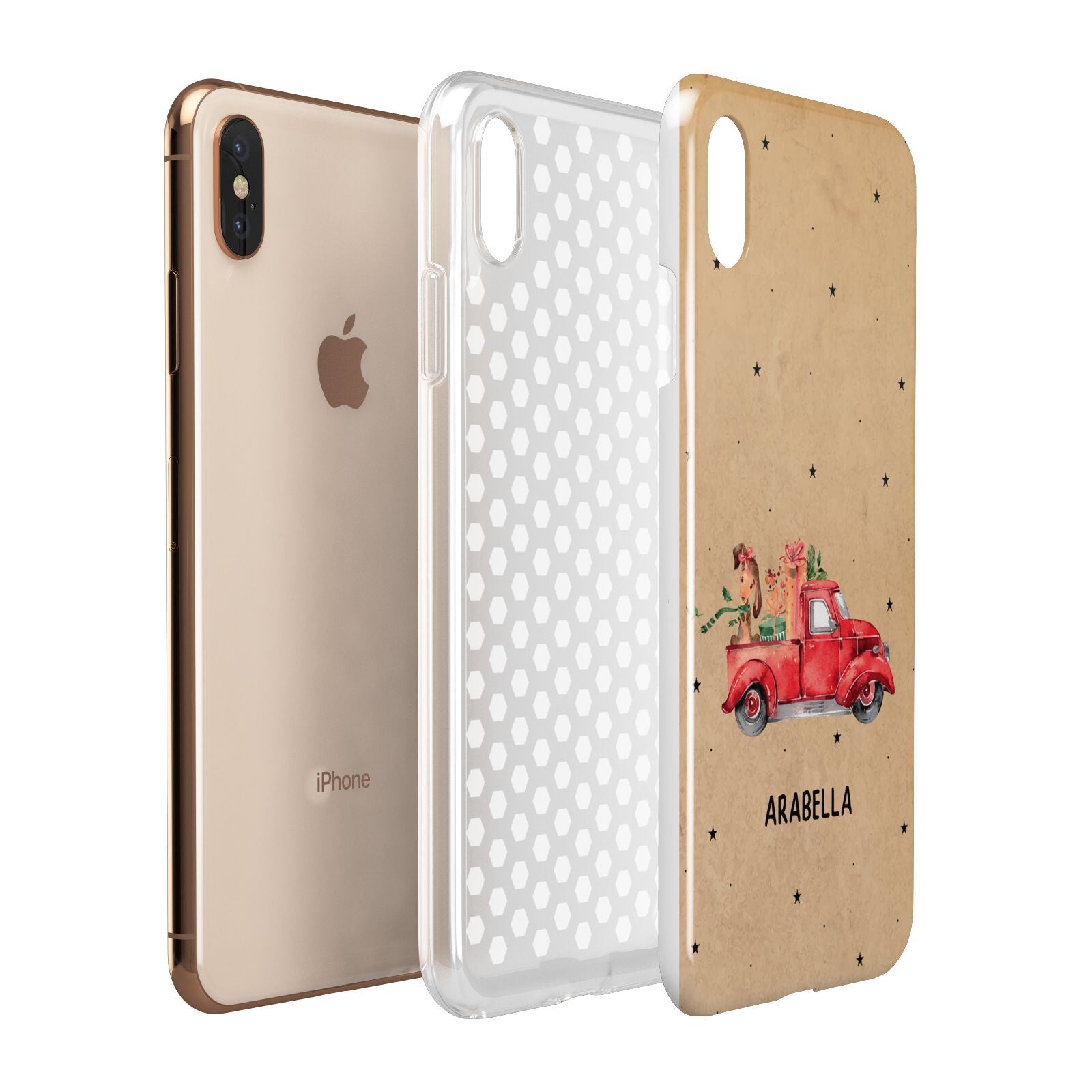 Christmas Truck Personalised Apple iPhone Xs Max 3D Tough Case Expanded View