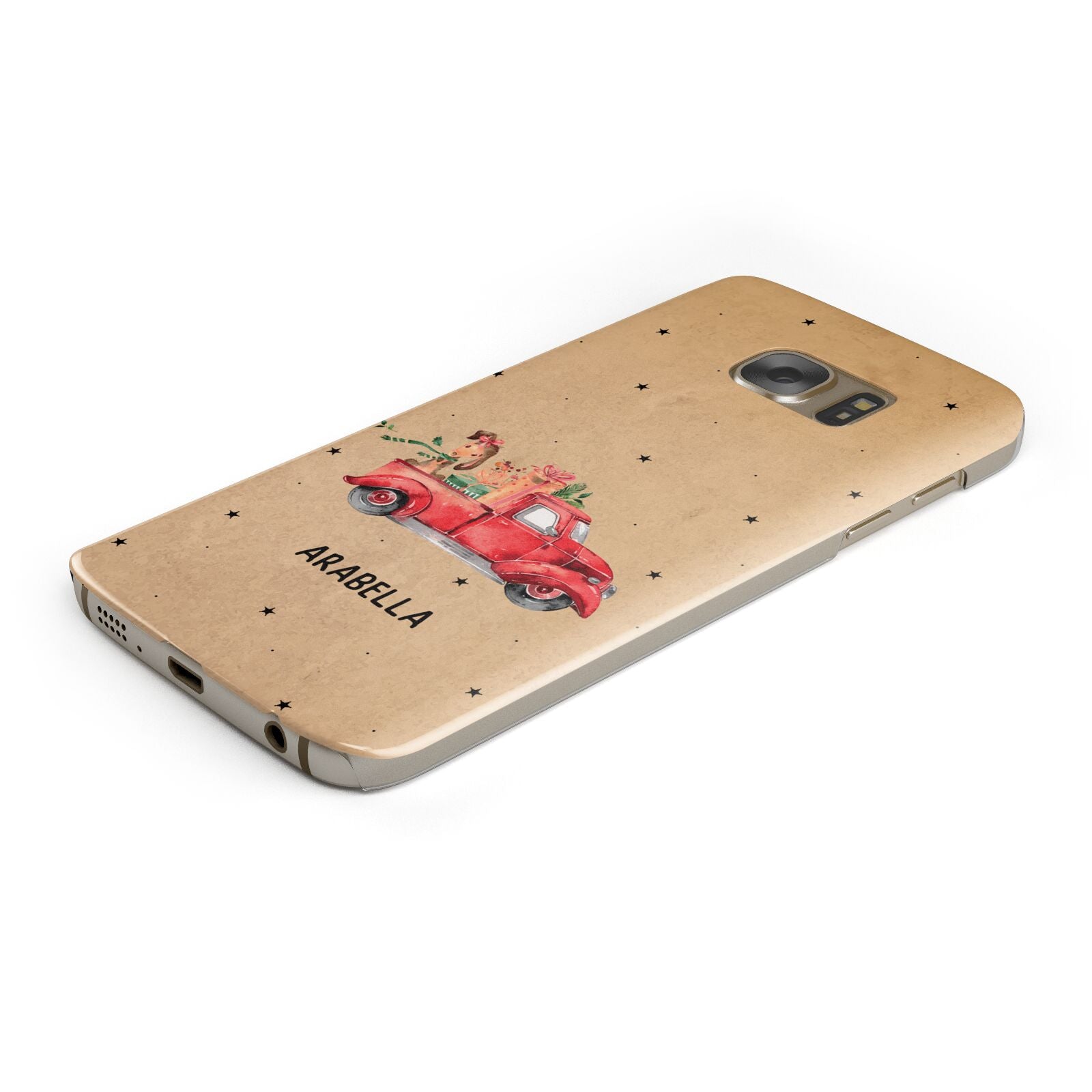 Christmas Truck Personalised Protective Samsung Galaxy Case Angled Image