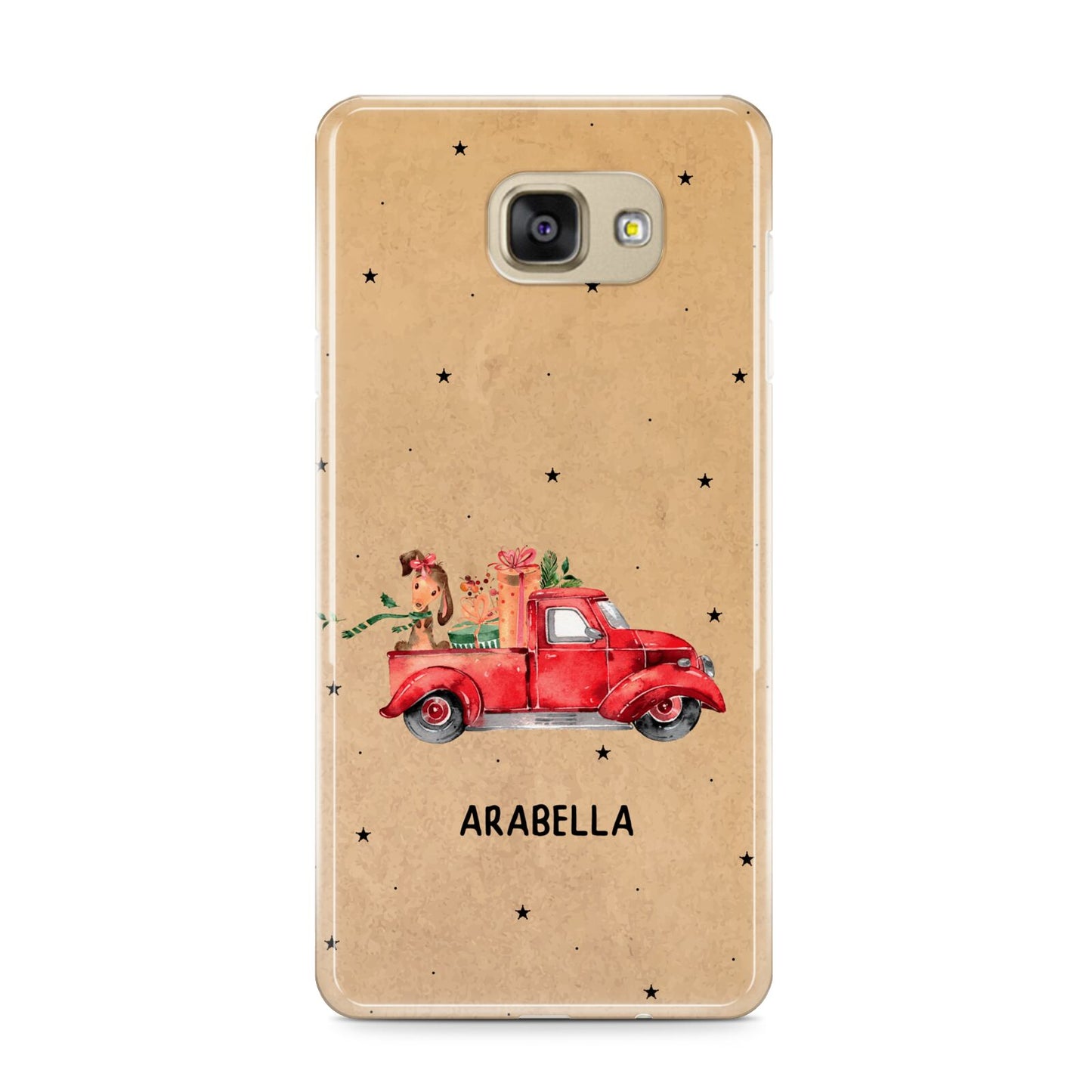 Christmas Truck Personalised Samsung Galaxy A9 2016 Case on gold phone