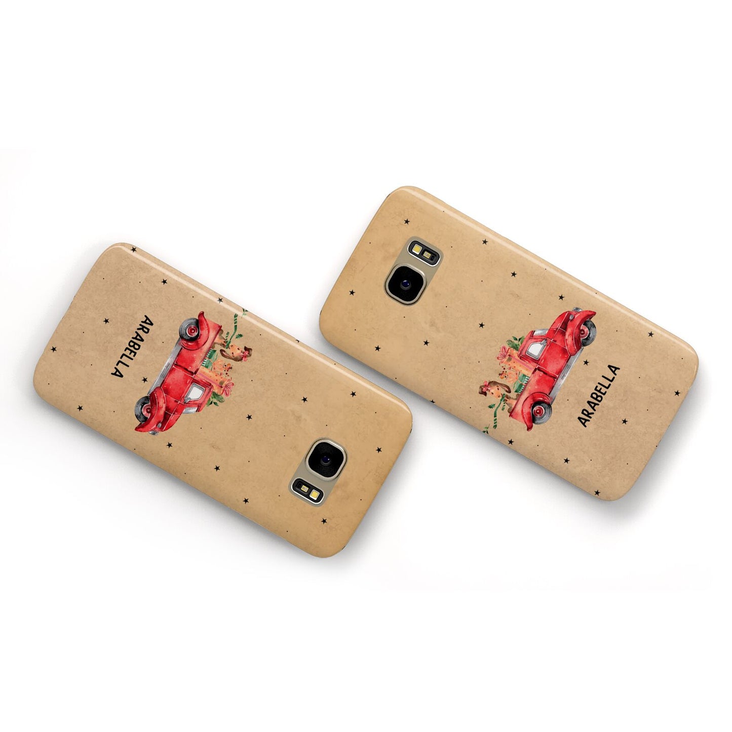 Christmas Truck Personalised Samsung Galaxy Case Flat Overview