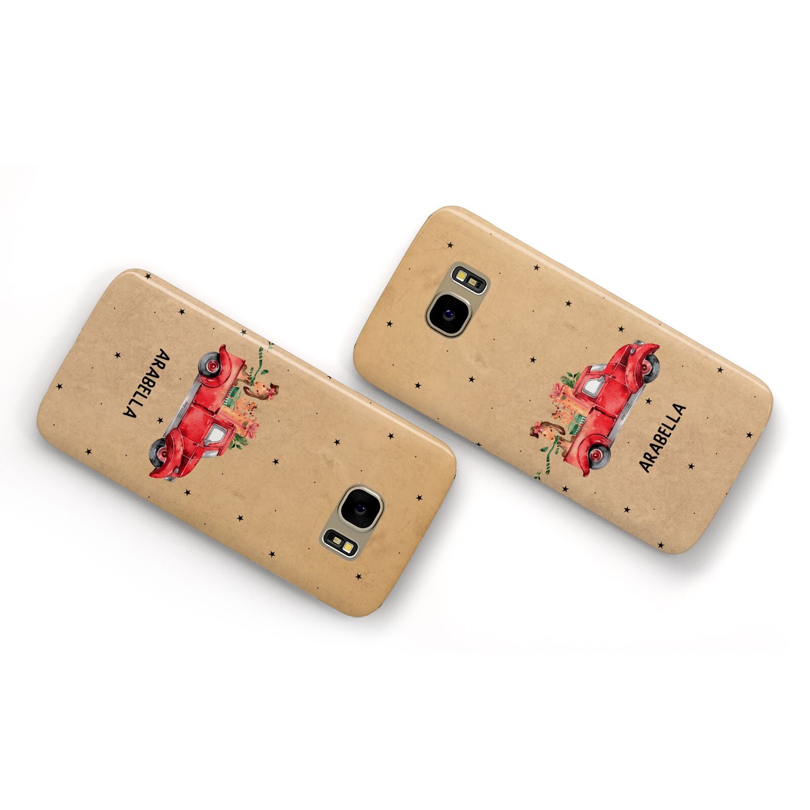 Christmas Truck Personalised Samsung Galaxy Case Flat Overview