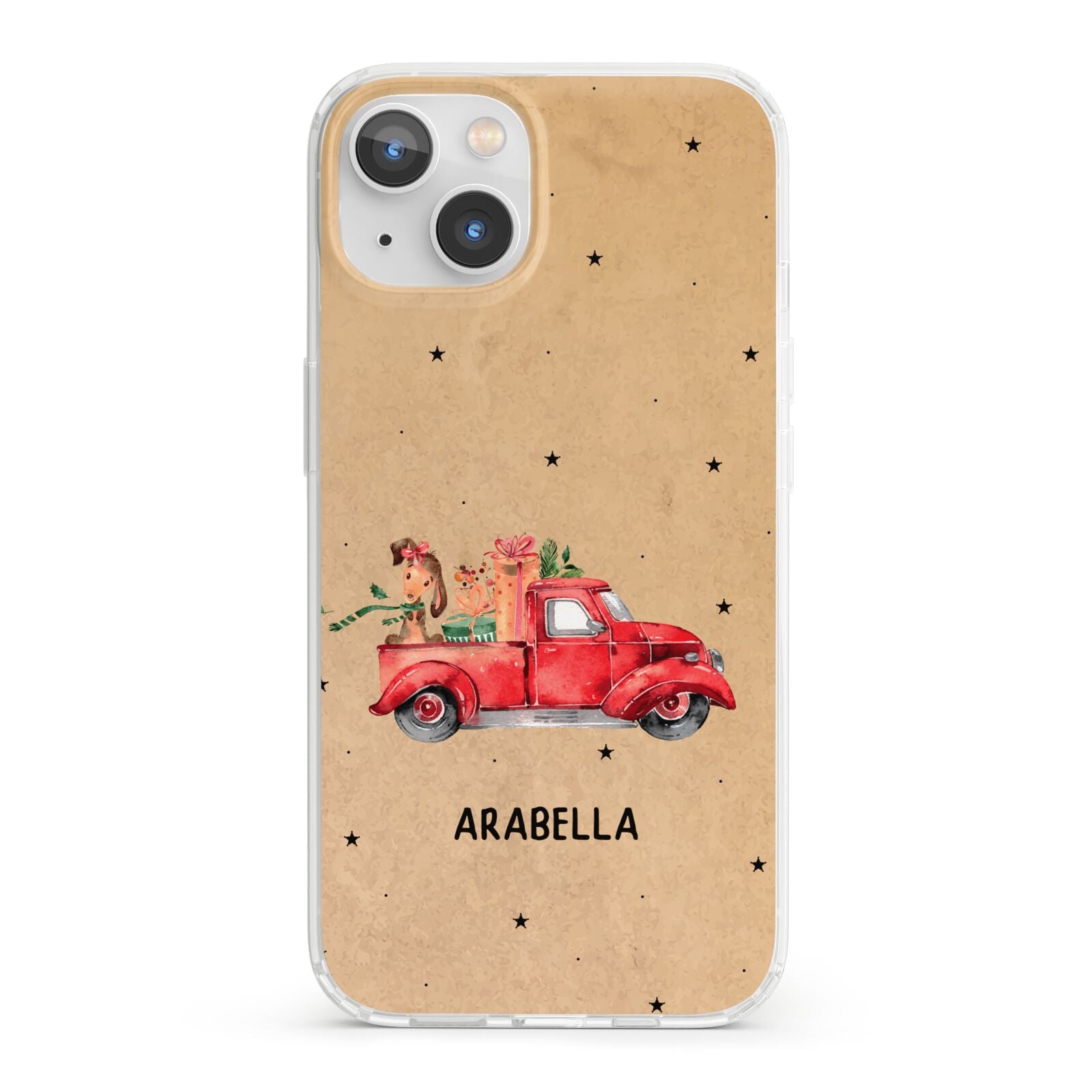 Christmas Truck Personalised iPhone 13 Clear Bumper Case