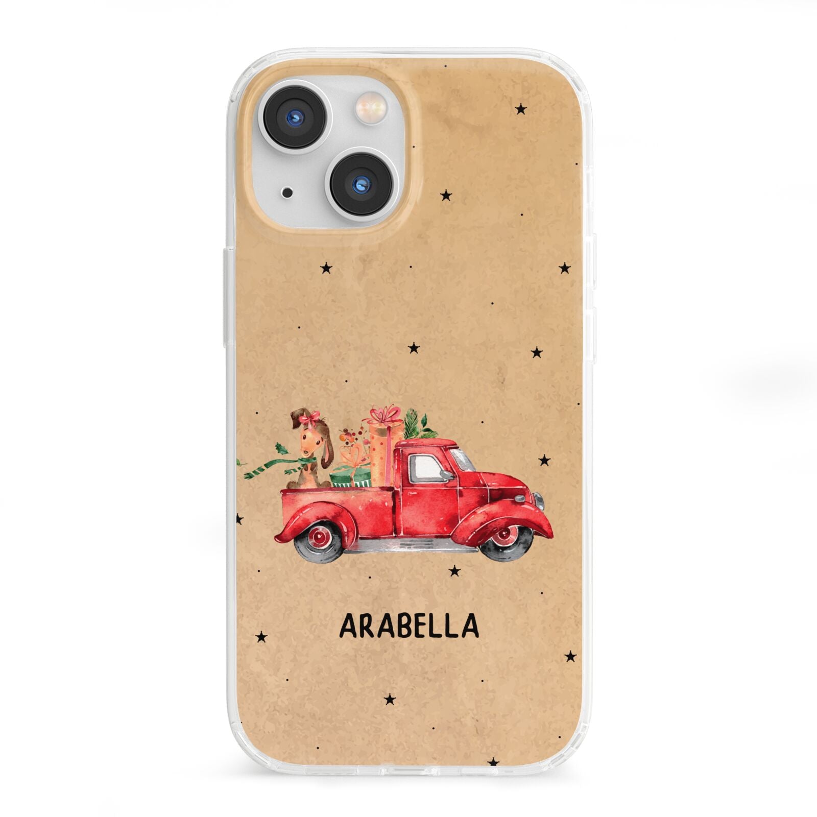 Christmas Truck Personalised iPhone 13 Mini Clear Bumper Case