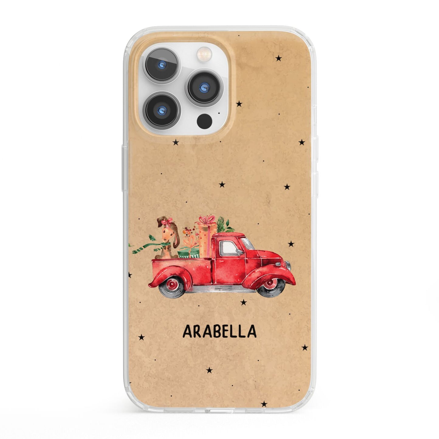 Christmas Truck Personalised iPhone 13 Pro Clear Bumper Case