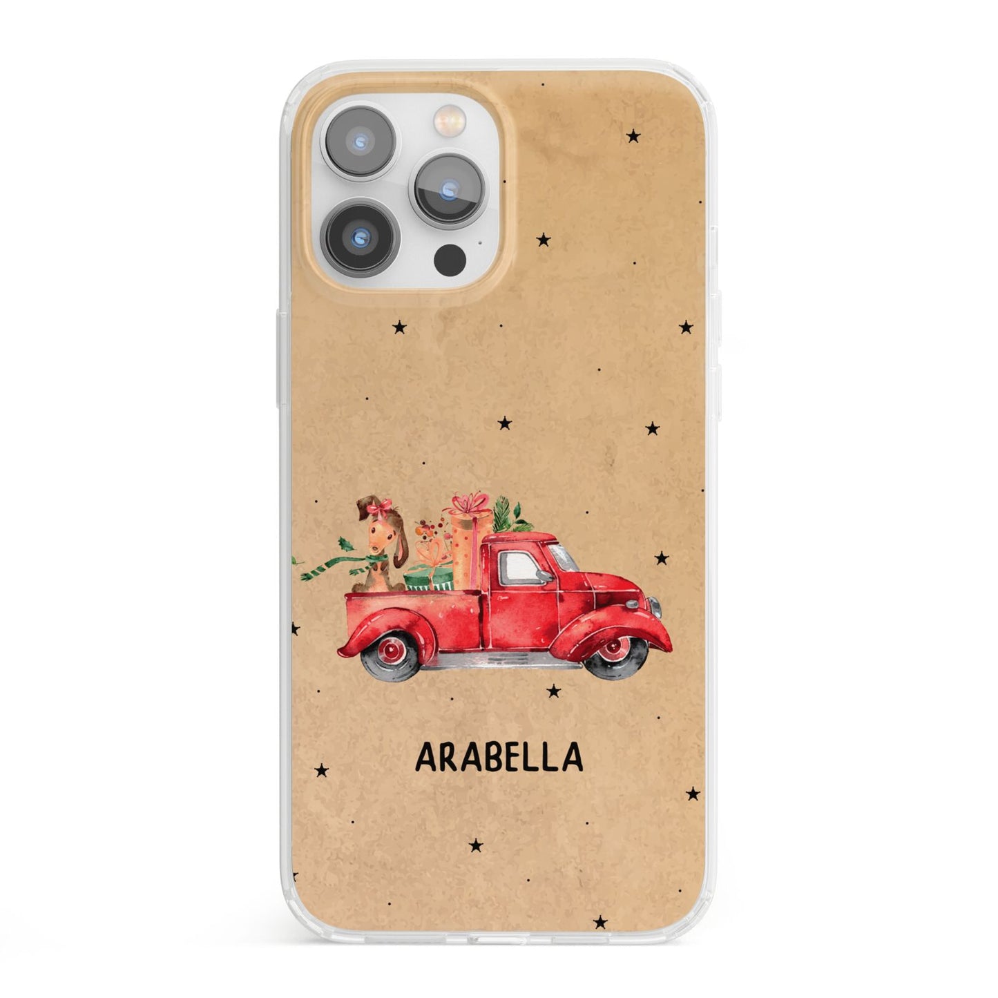 Christmas Truck Personalised iPhone 13 Pro Max Clear Bumper Case