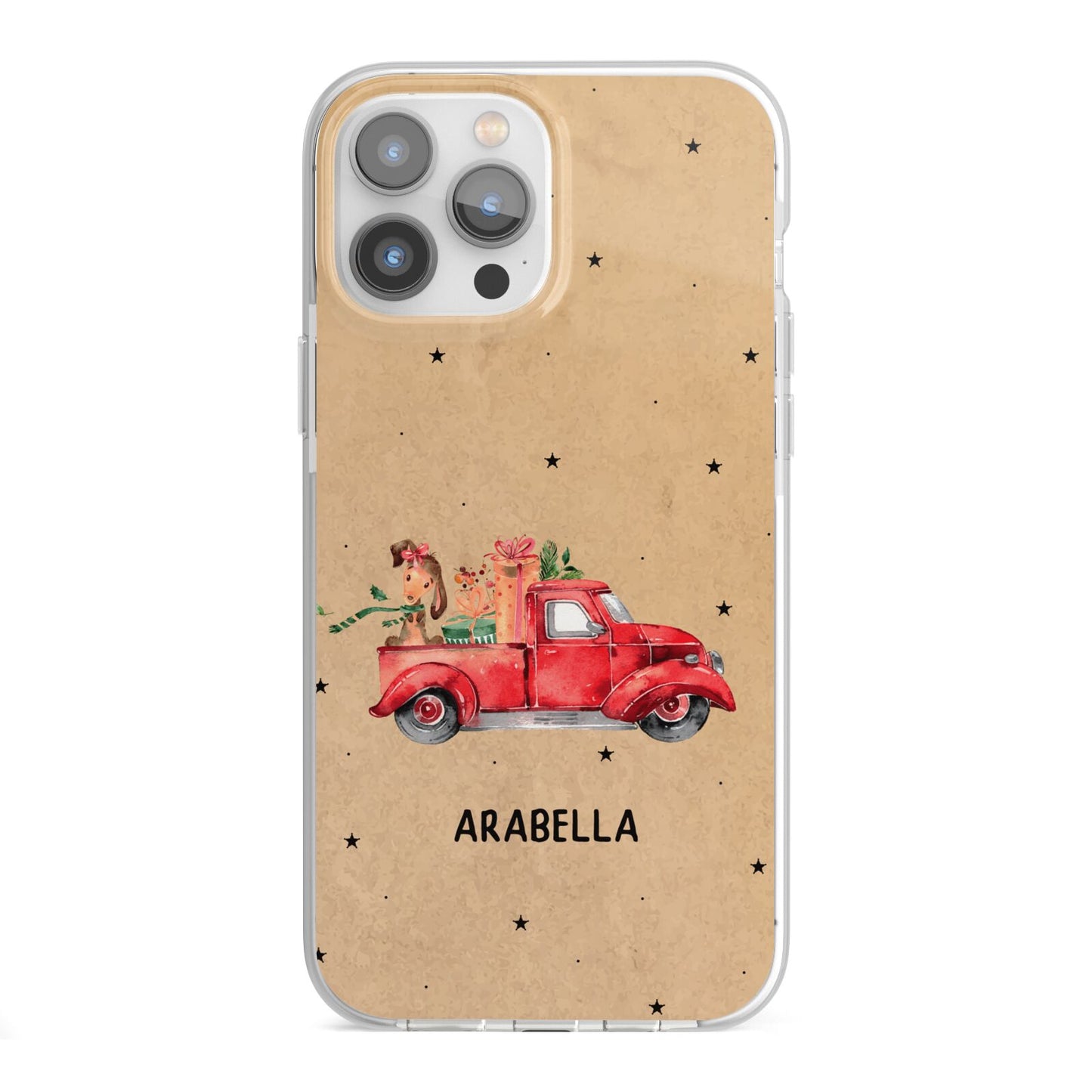 Christmas Truck Personalised iPhone 13 Pro Max TPU Impact Case with White Edges