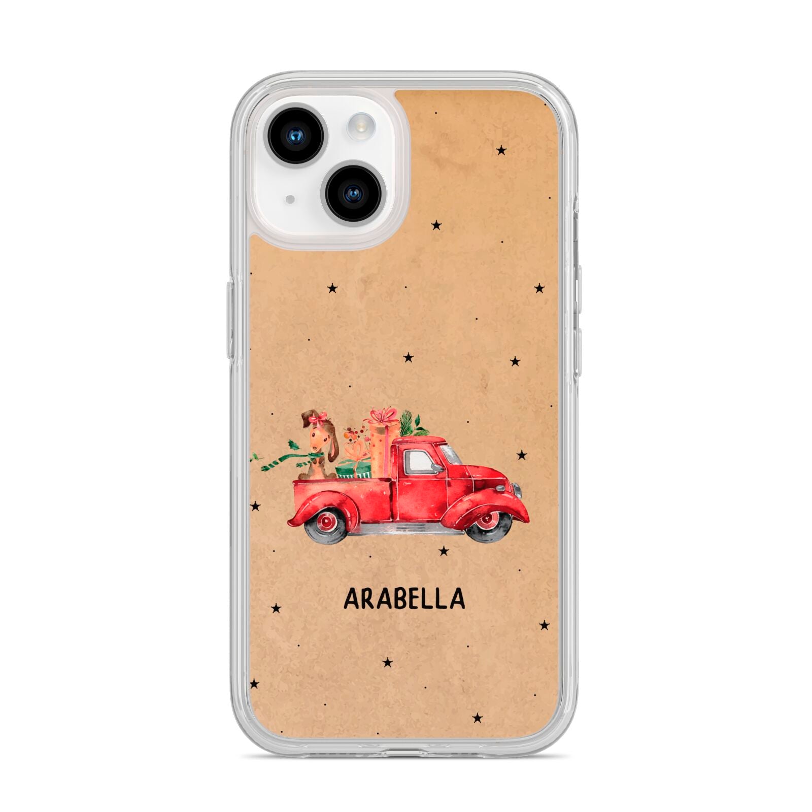 Christmas Truck Personalised iPhone 14 Clear Tough Case Starlight