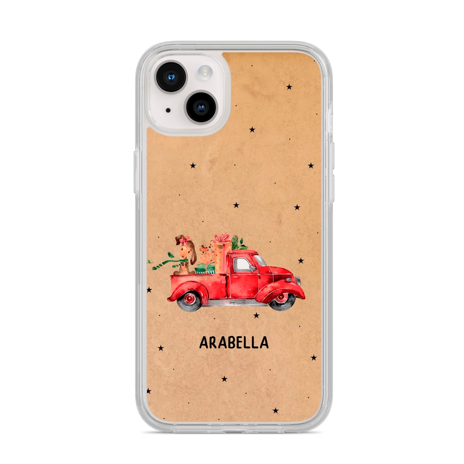 Christmas Truck Personalised iPhone 14 Plus Clear Tough Case Starlight