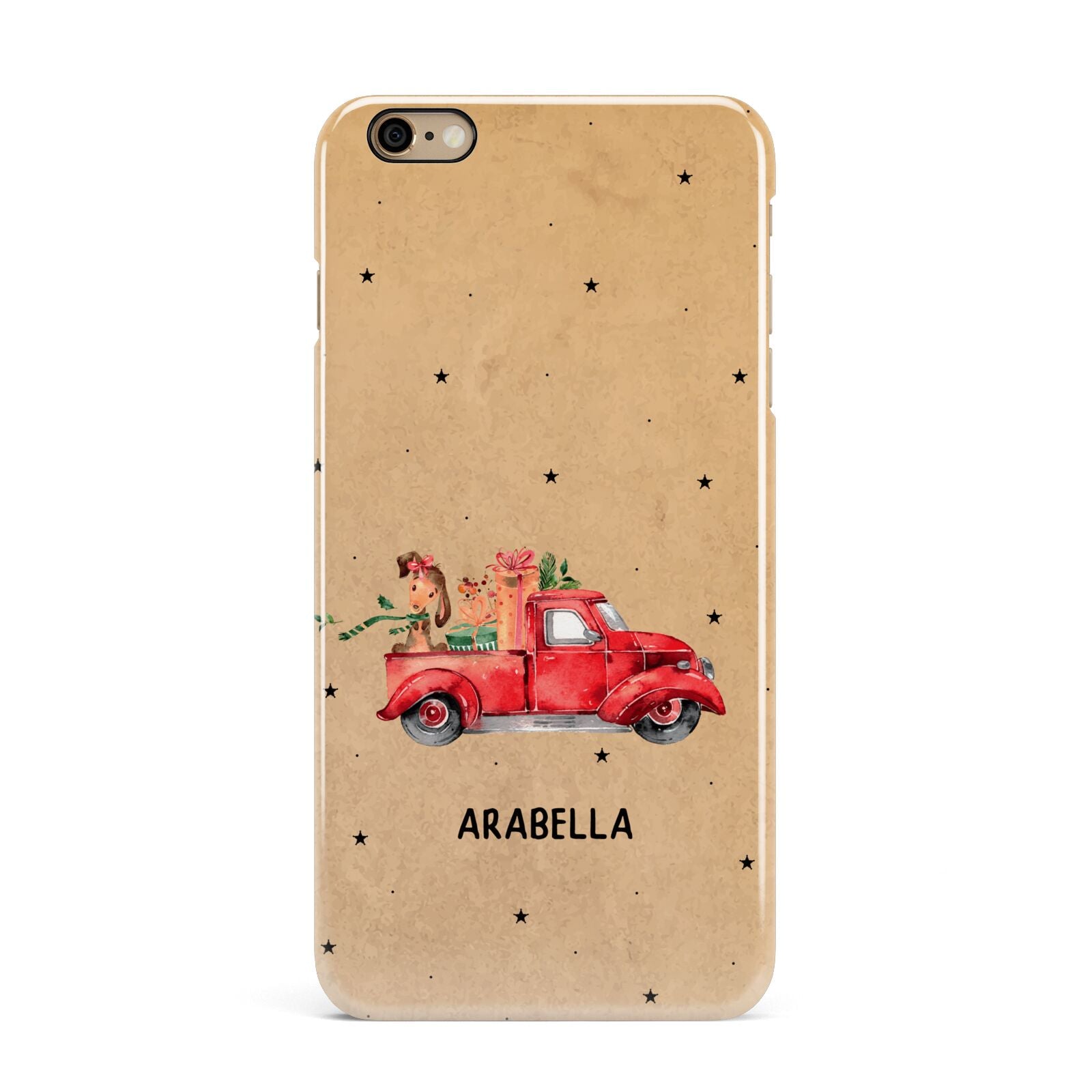 Christmas Truck Personalised iPhone 6 Plus 3D Snap Case on Gold Phone