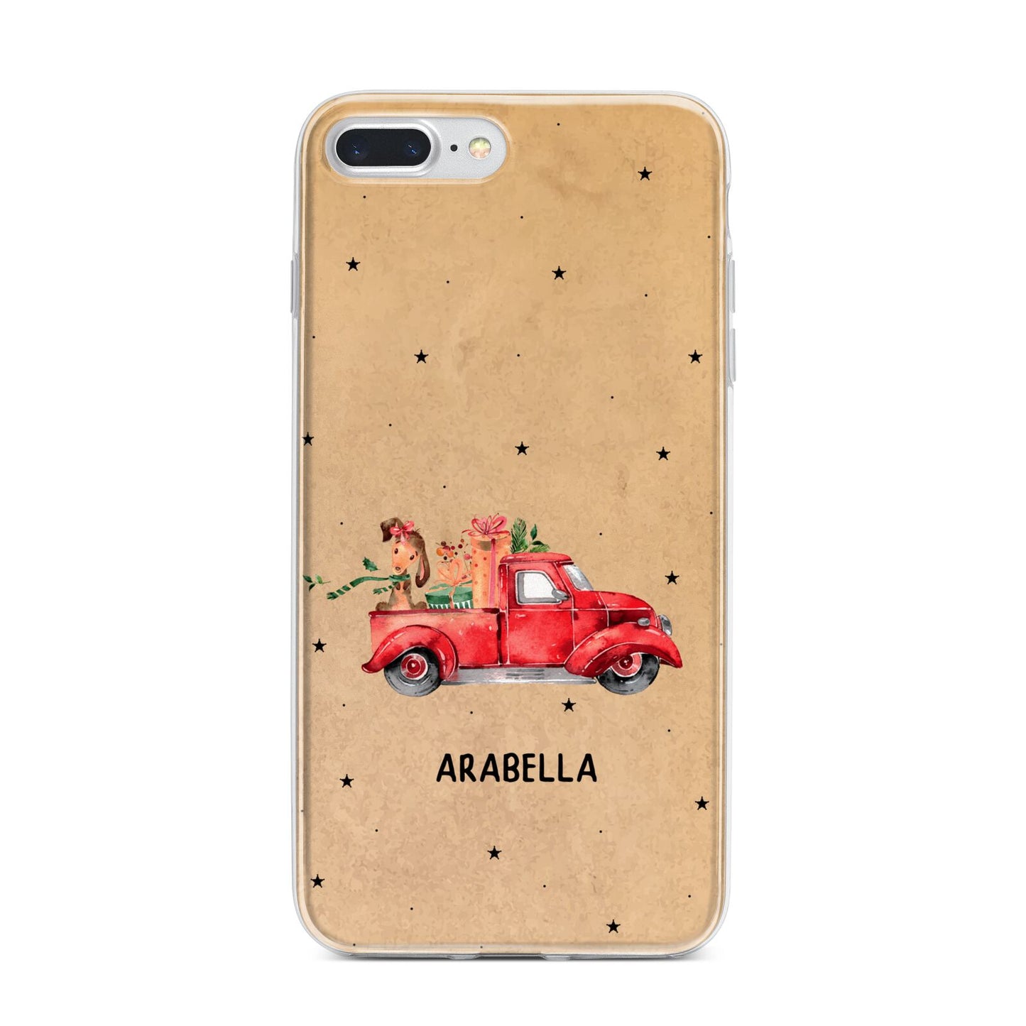 Christmas Truck Personalised iPhone 7 Plus Bumper Case on Silver iPhone