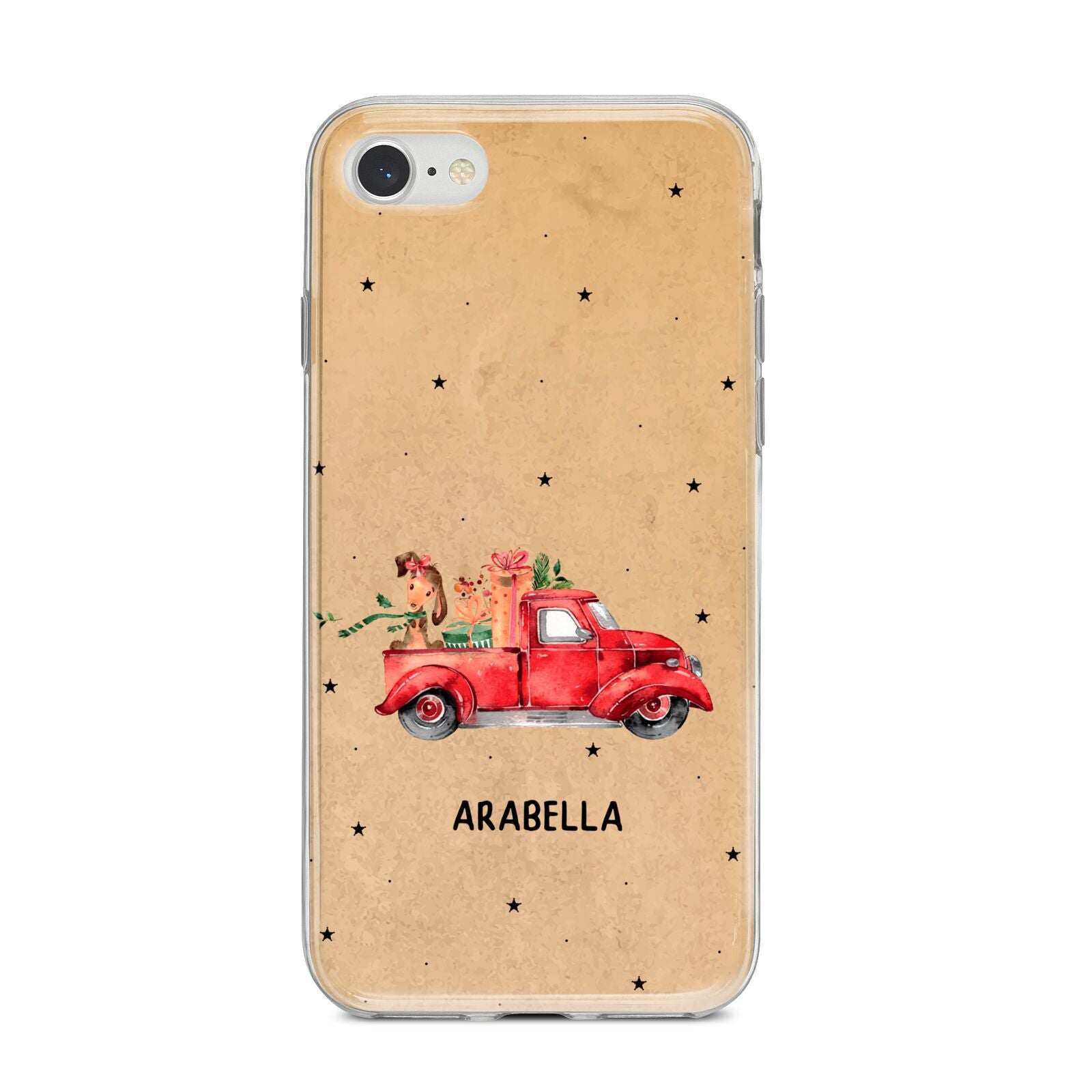 Christmas Truck Personalised iPhone 8 Bumper Case on Silver iPhone