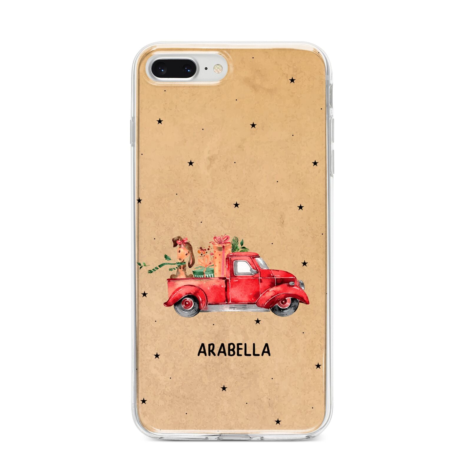 Christmas Truck Personalised iPhone 8 Plus Bumper Case on Silver iPhone