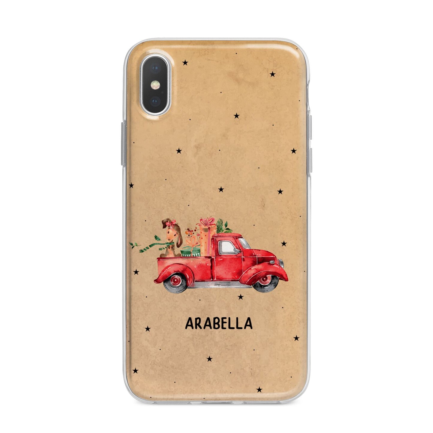 Christmas Truck Personalised iPhone X Bumper Case on Silver iPhone Alternative Image 1