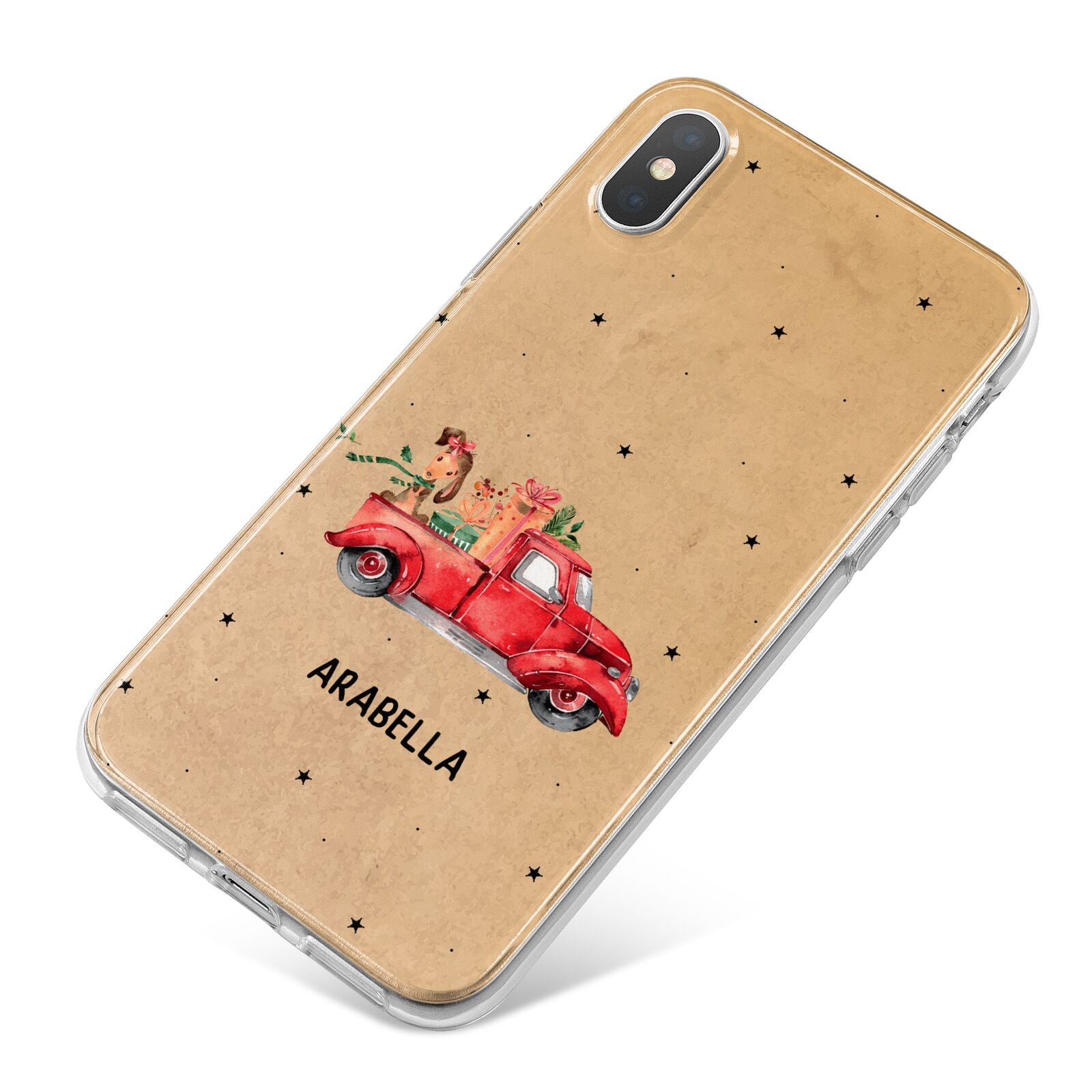 Christmas Truck Personalised iPhone X Bumper Case on Silver iPhone