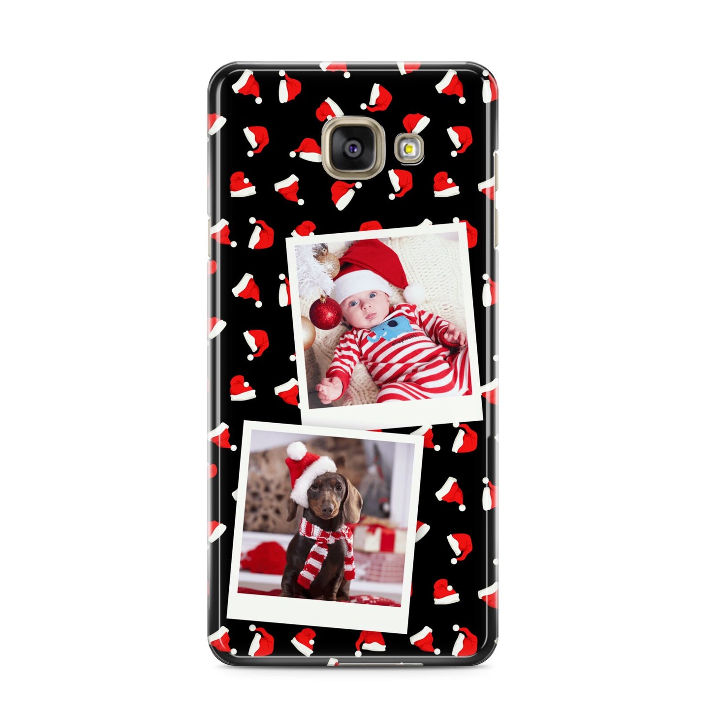 Christmas Two Photo Samsung Galaxy A3 2016 Case on gold phone