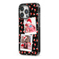Christmas Two Photo iPhone 13 Pro Black Impact Case Side Angle on Silver phone