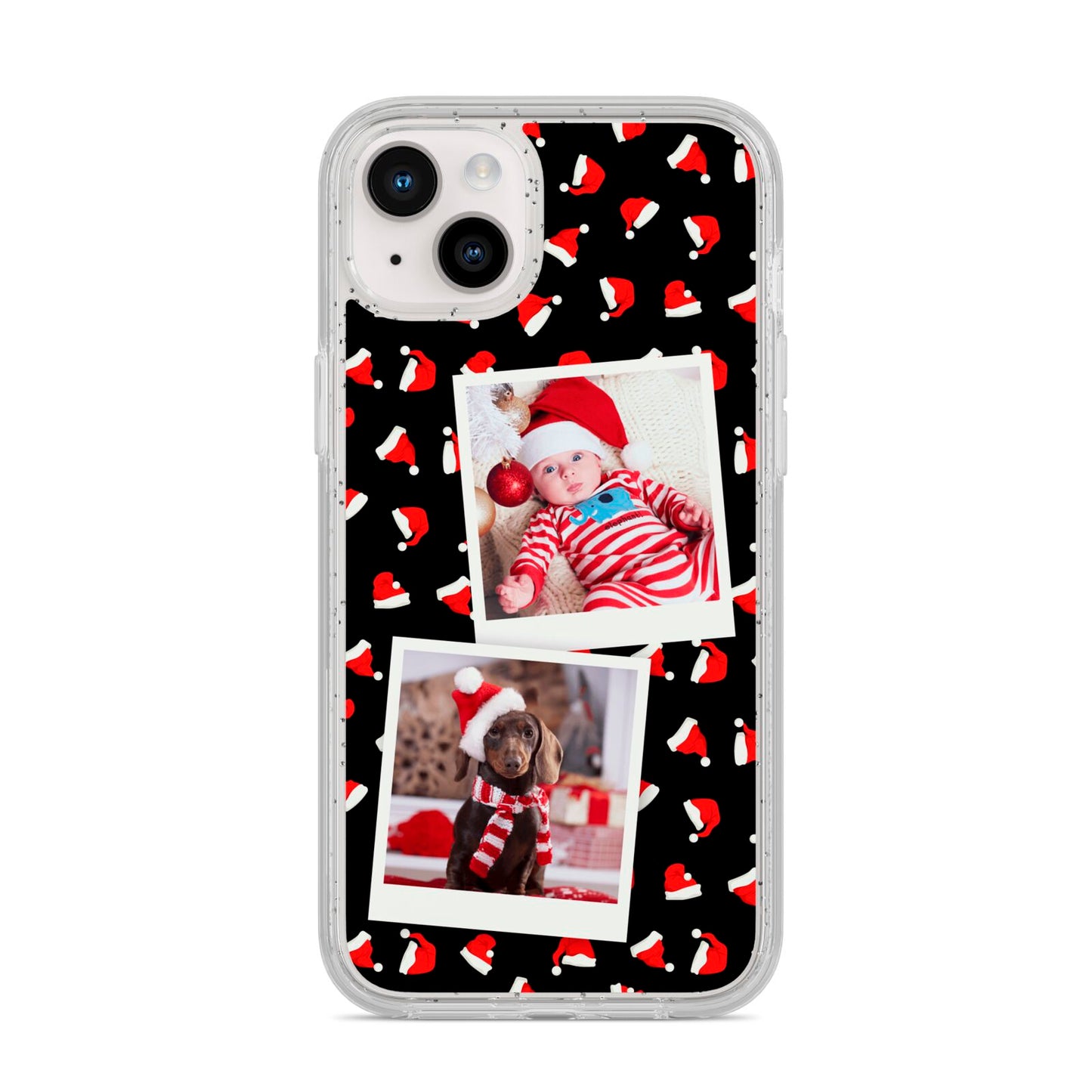 Christmas Two Photo iPhone 14 Plus Glitter Tough Case Starlight