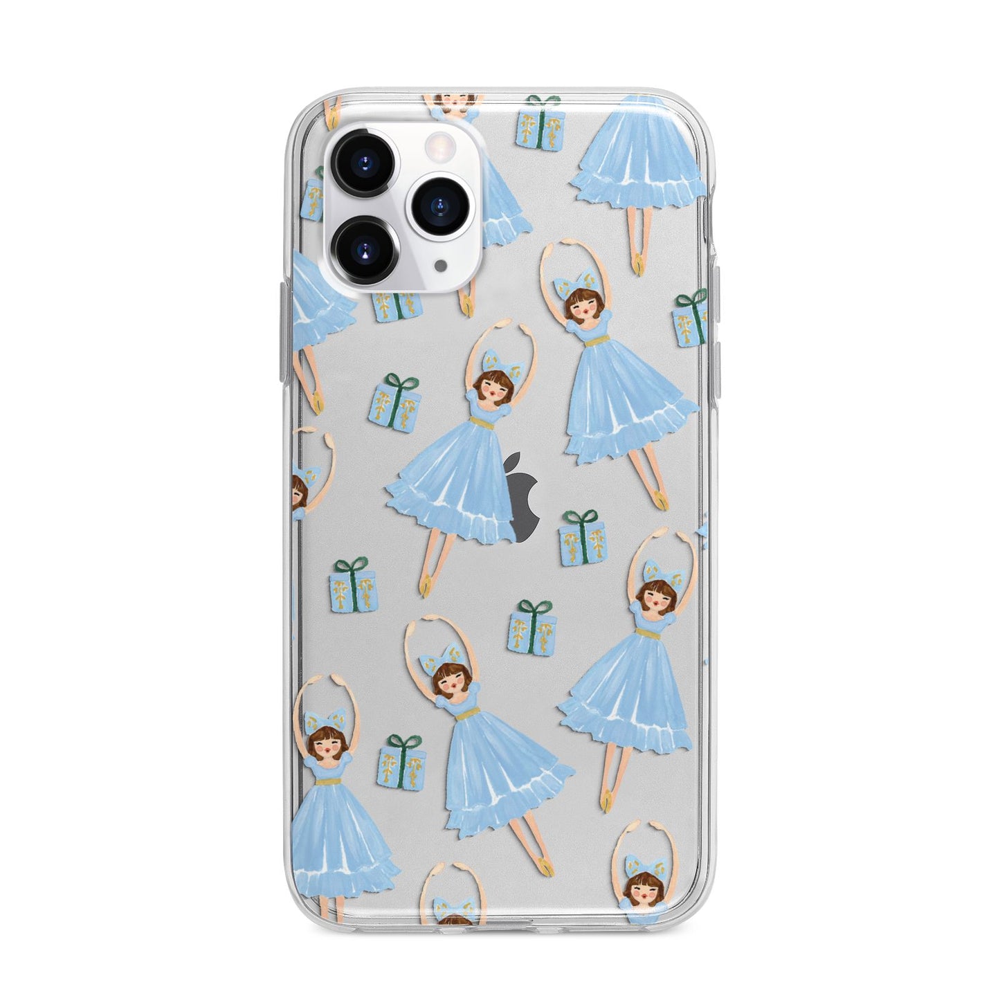 Christmas ballerina present Apple iPhone 11 Pro Max in Silver with Bumper Case