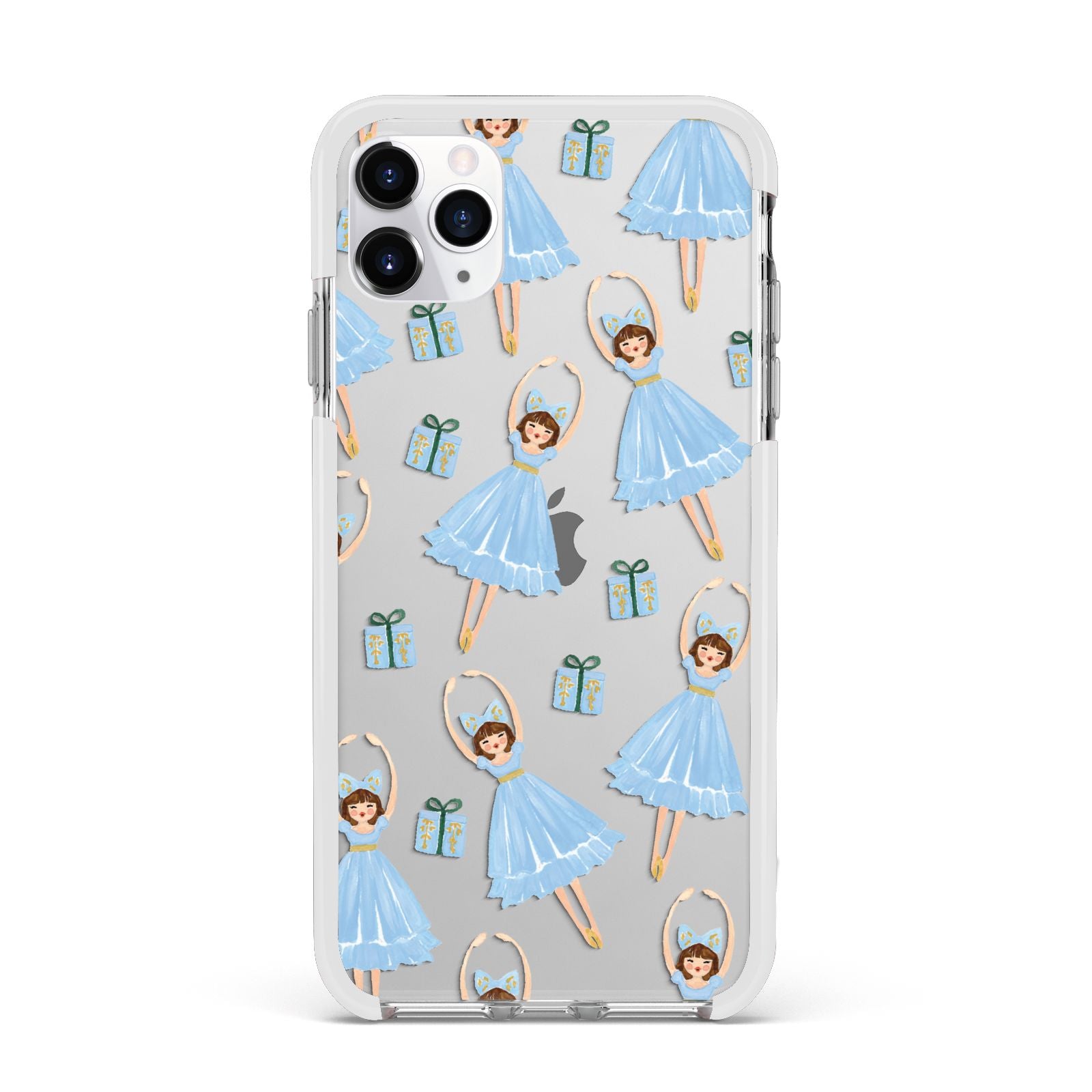 Christmas ballerina present Apple iPhone 11 Pro Max in Silver with White Impact Case