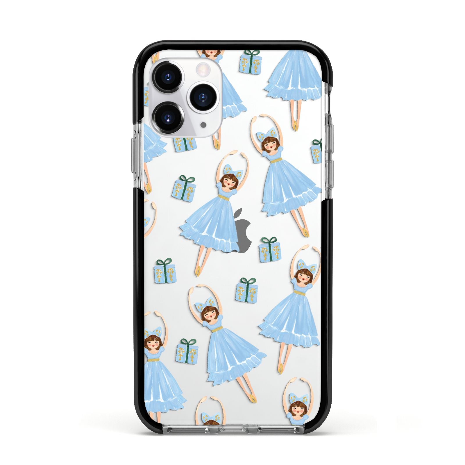 Christmas ballerina present Apple iPhone 11 Pro in Silver with Black Impact Case