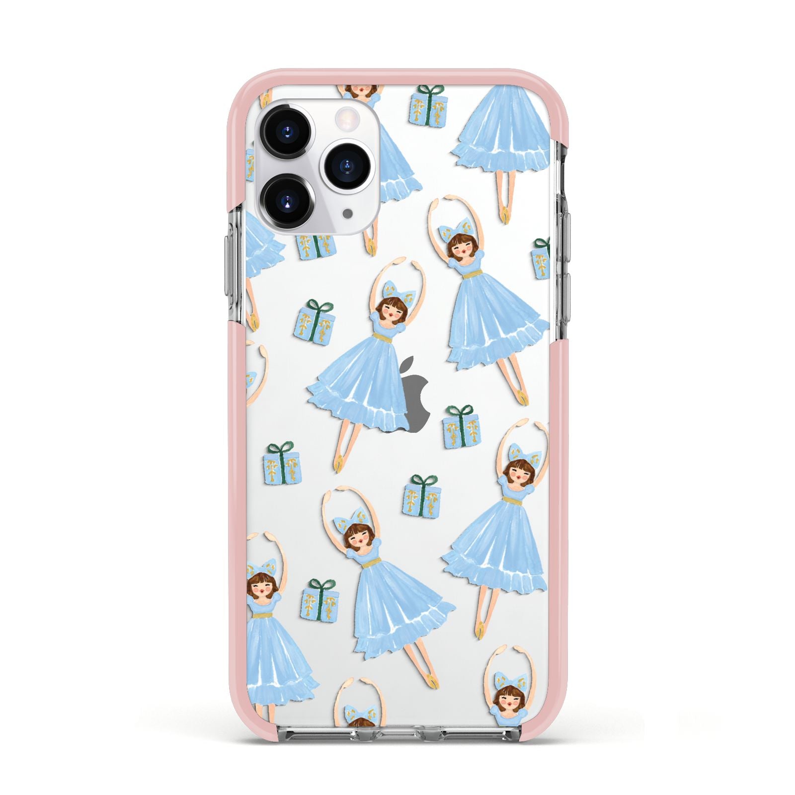 Christmas ballerina present Apple iPhone 11 Pro in Silver with Pink Impact Case