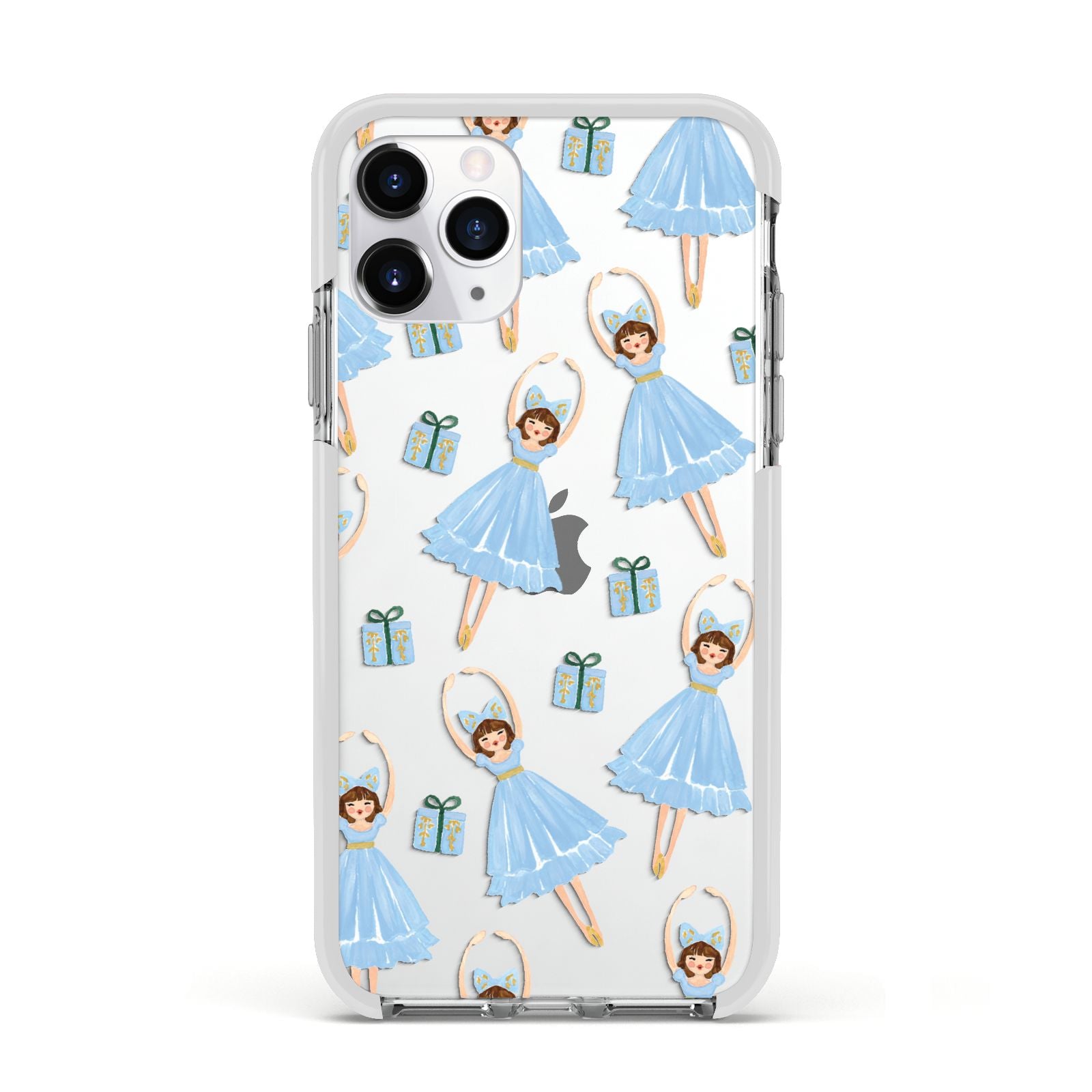 Christmas ballerina present Apple iPhone 11 Pro in Silver with White Impact Case