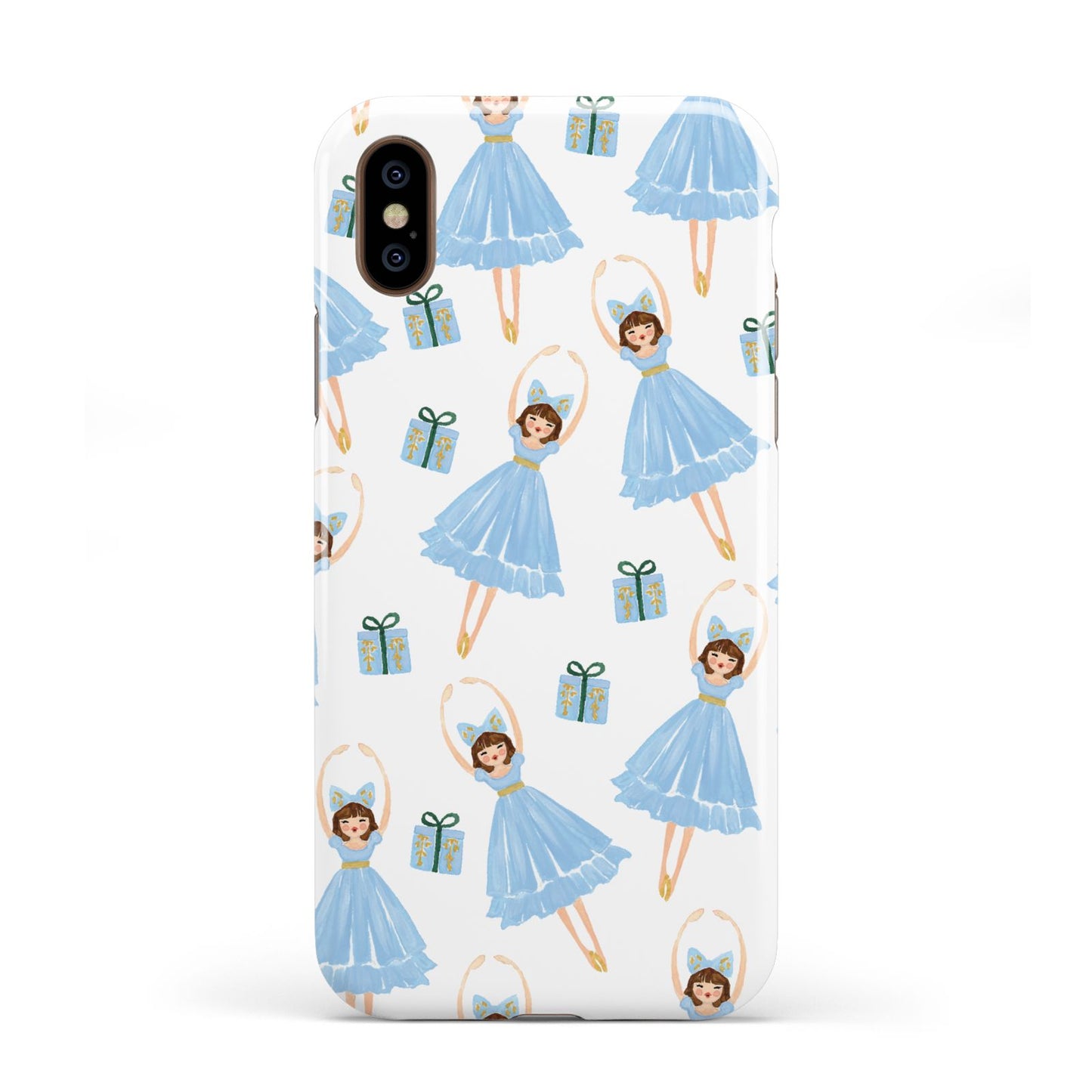 Christmas ballerina present Apple iPhone XS 3D Tough