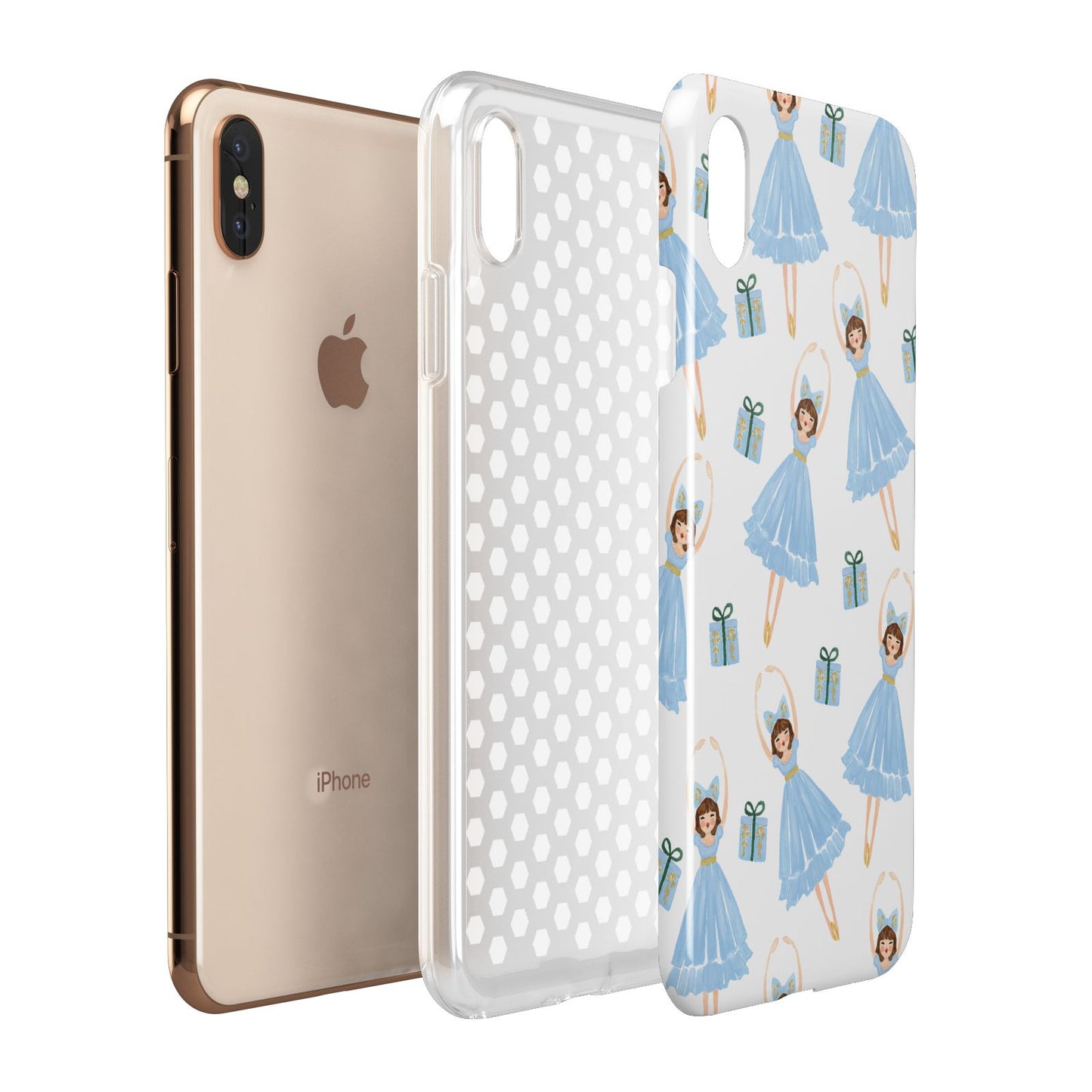 Christmas ballerina present Apple iPhone Xs Max 3D Tough Case Expanded View