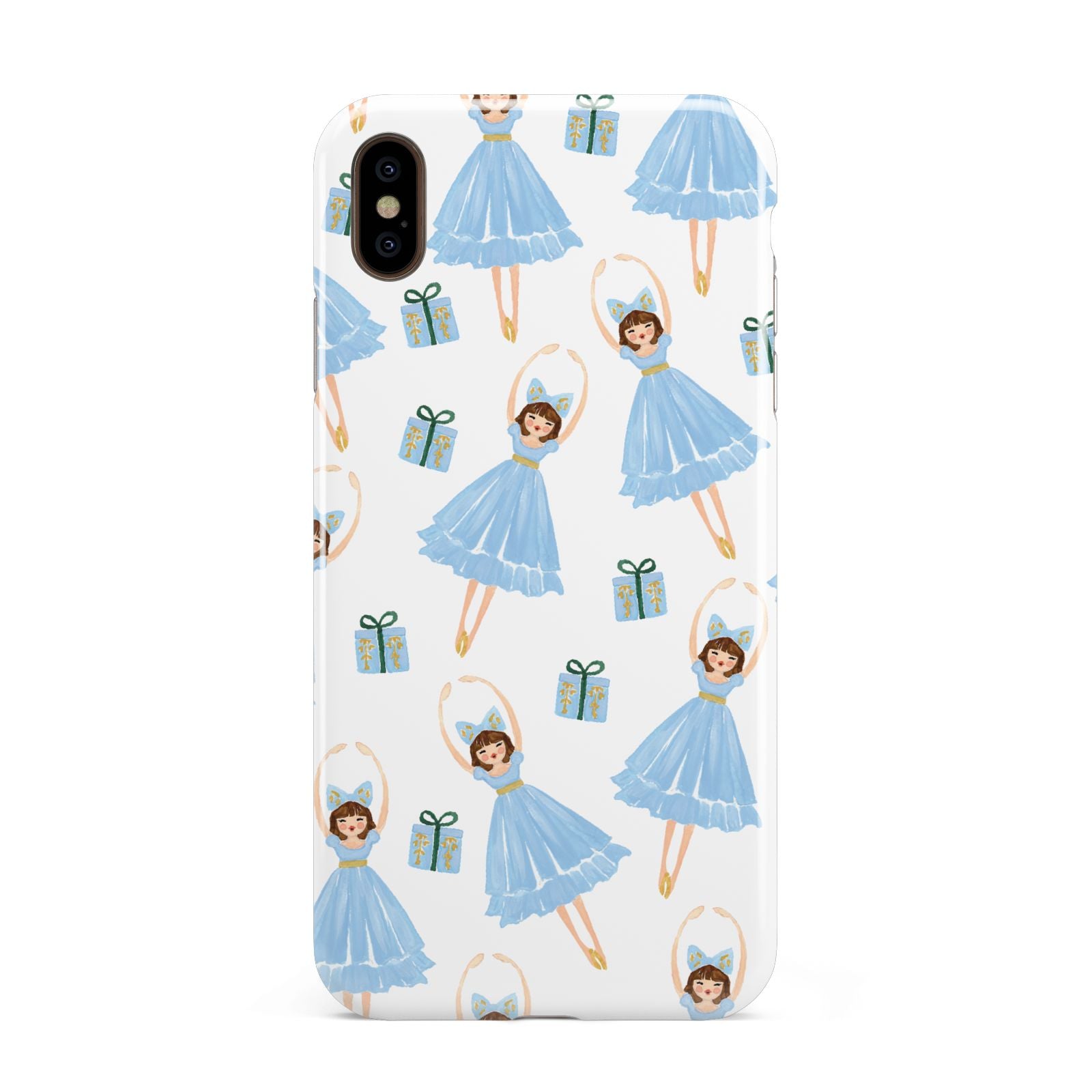 Christmas ballerina present Apple iPhone Xs Max 3D Tough Case