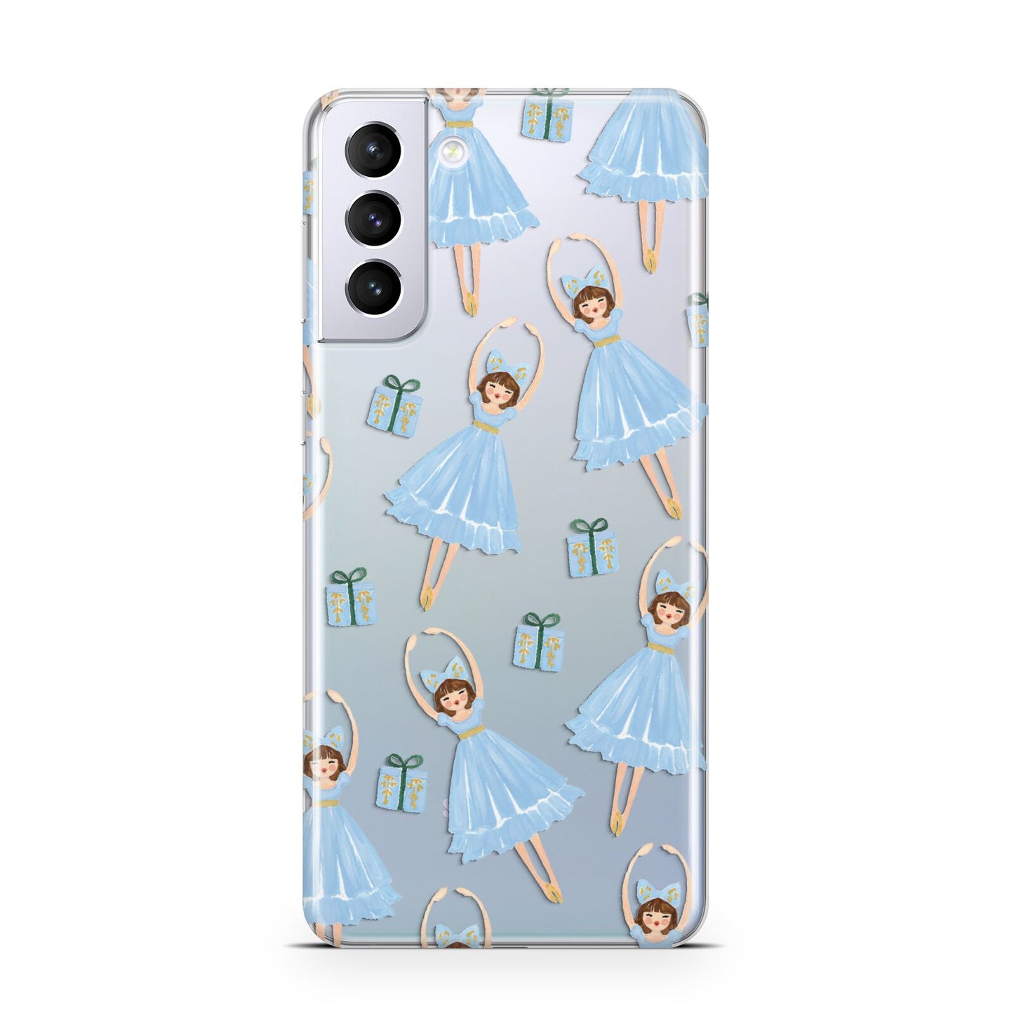 Christmas ballerina present Samsung S21 Plus Case