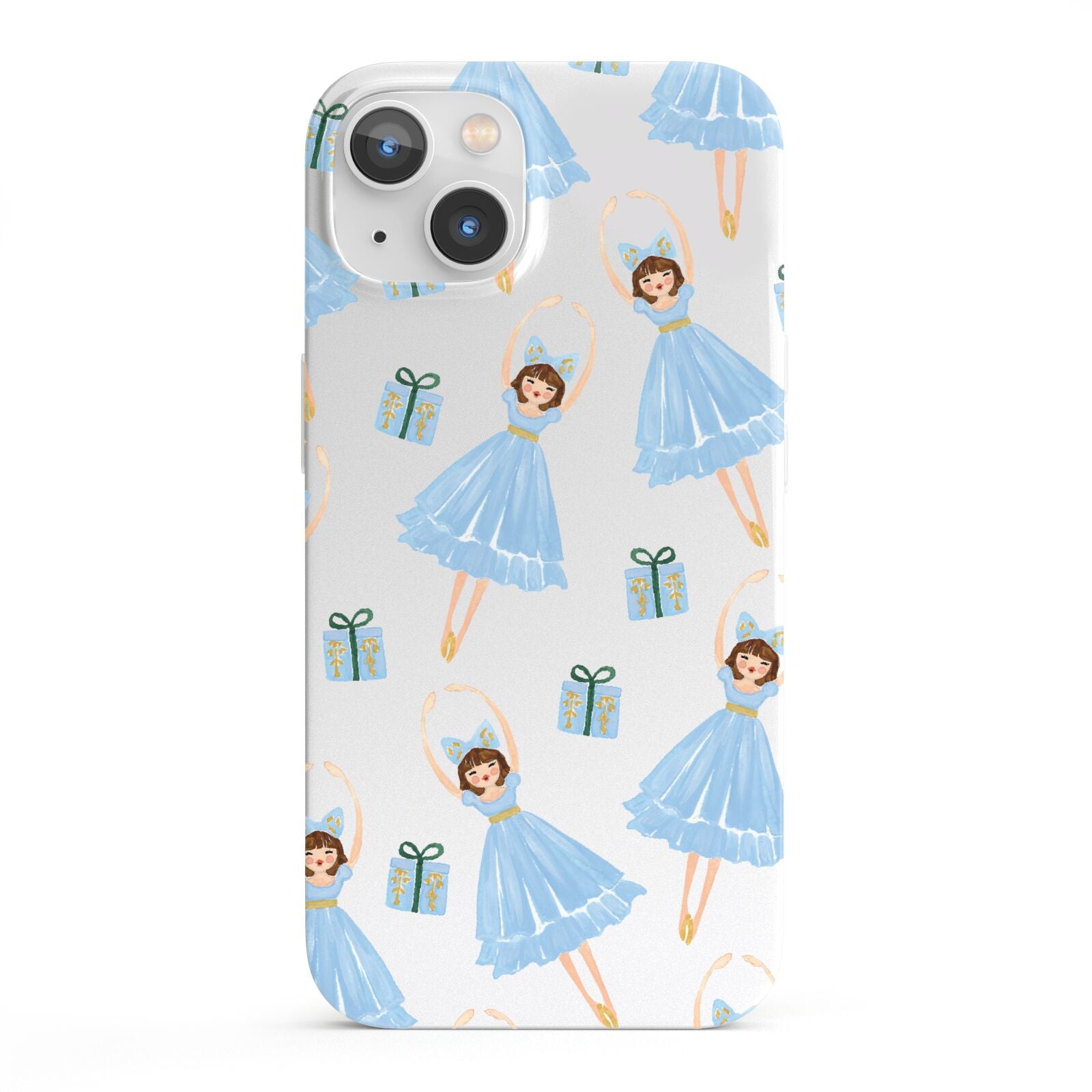 Christmas ballerina present iPhone 13 Full Wrap 3D Snap Case