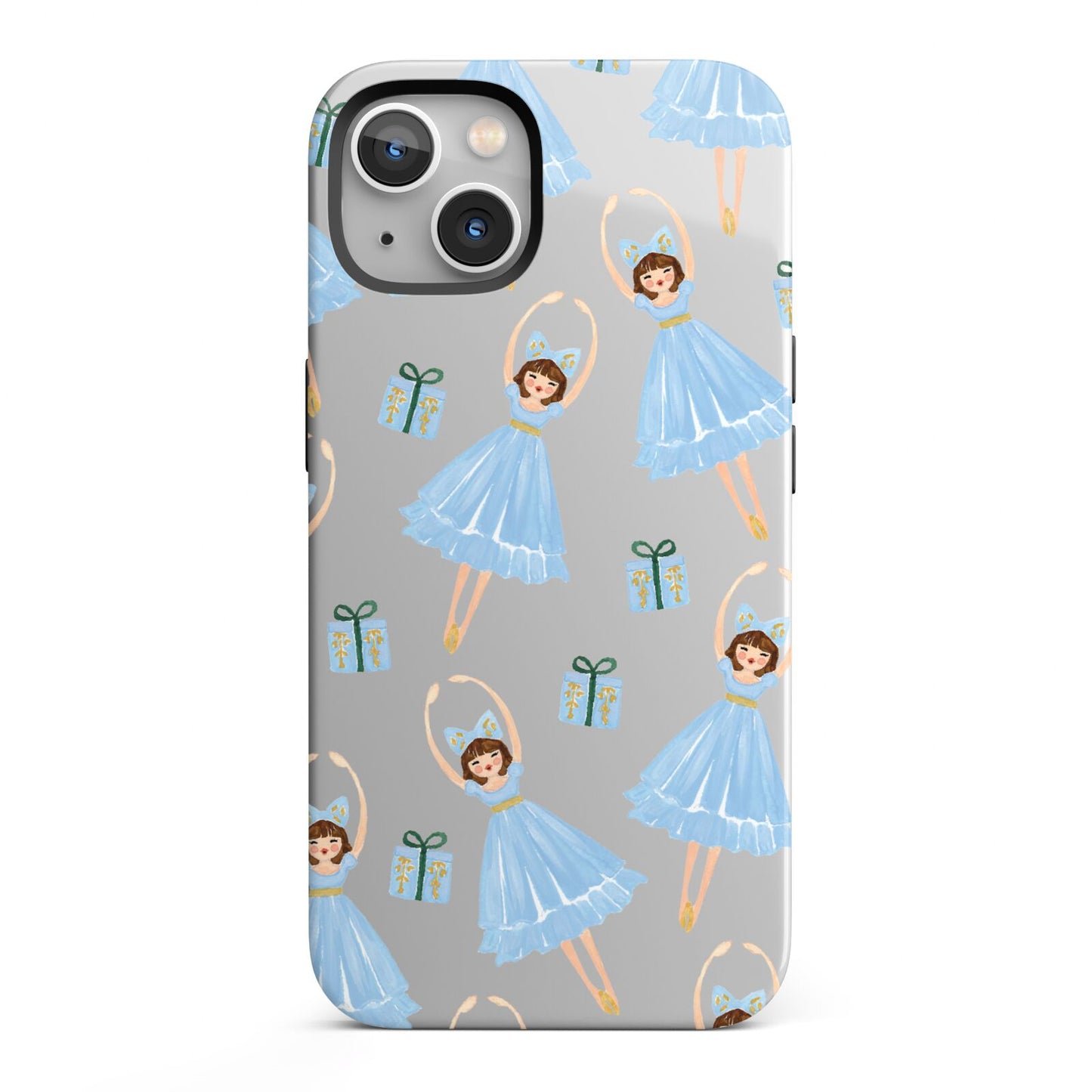 Christmas ballerina present iPhone 13 Full Wrap 3D Tough Case