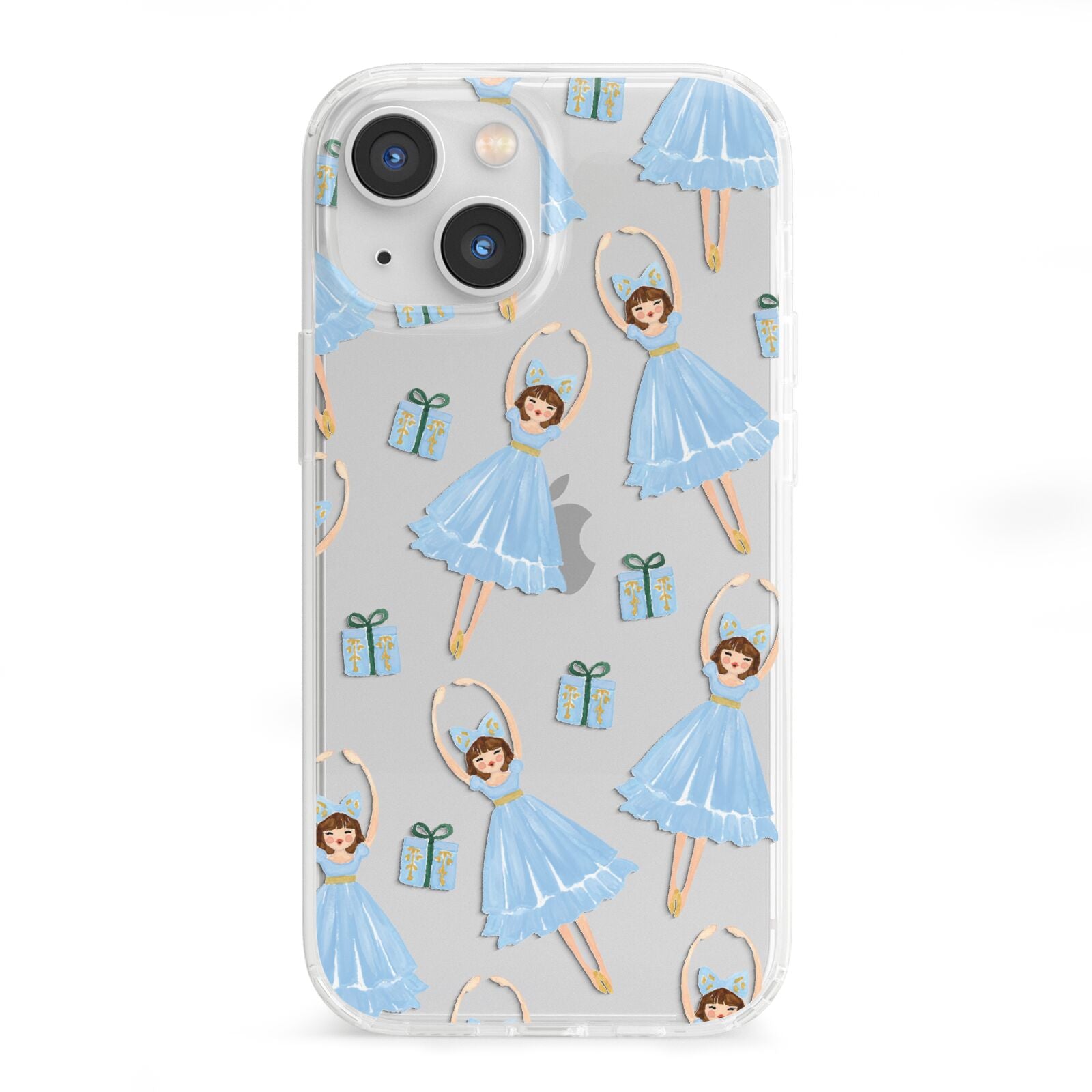 Christmas ballerina present iPhone 13 Mini Clear Bumper Case