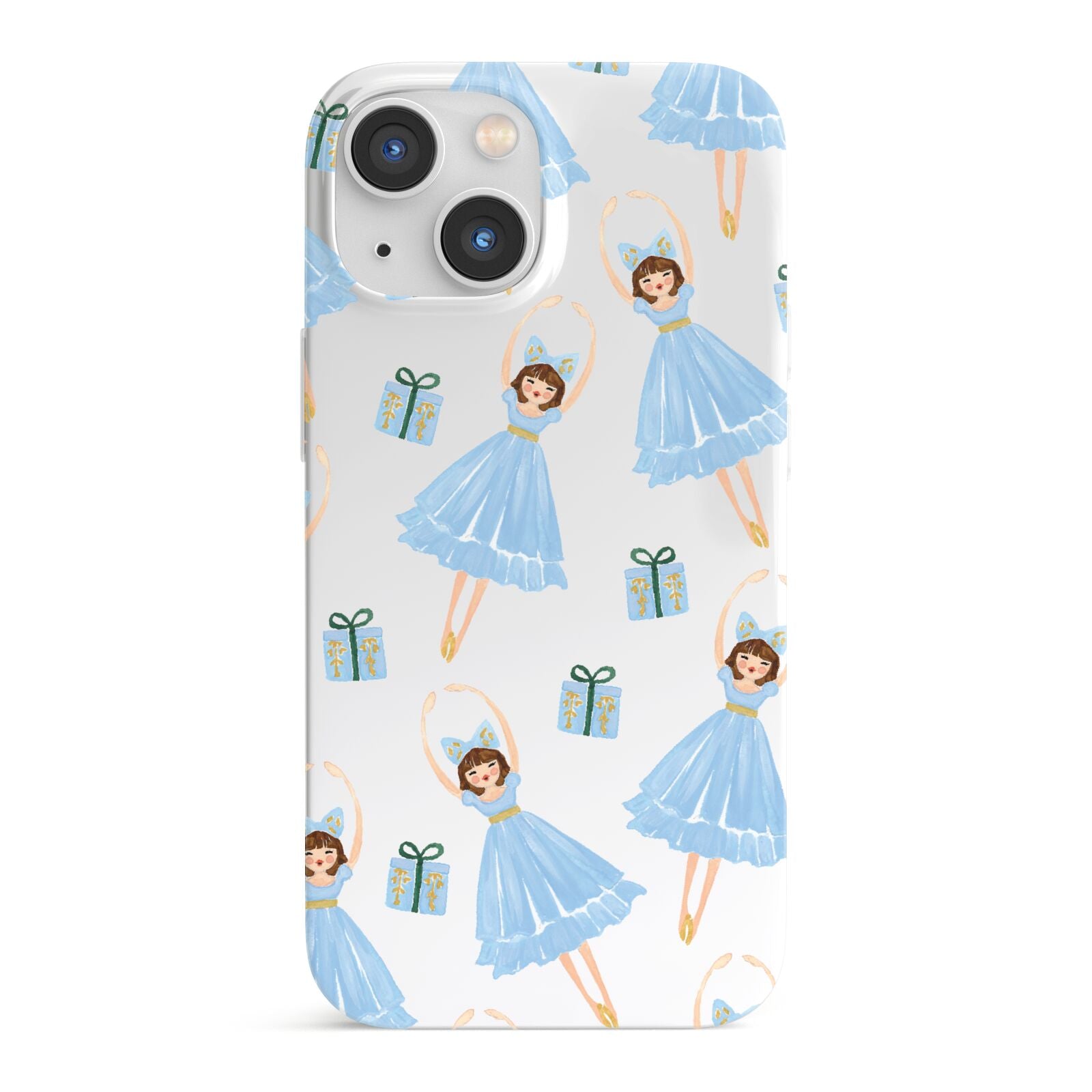 Christmas ballerina present iPhone 13 Mini Full Wrap 3D Snap Case